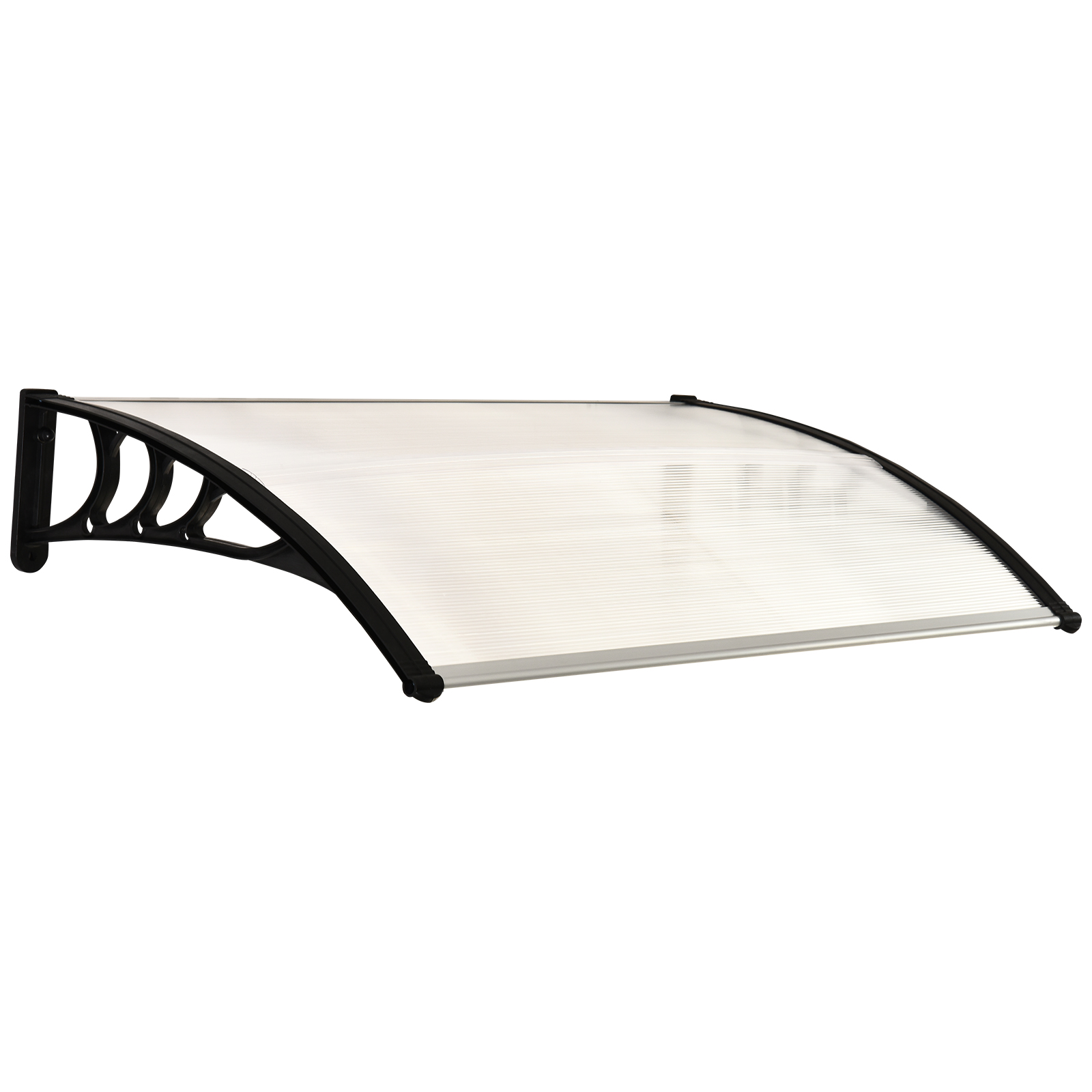 Curved Window Door Canopy Aluminium Rigid Plastic Polycarbonate Fixed Outdoor Awning Modern Design UV Water Rain Resist - Life Essentials