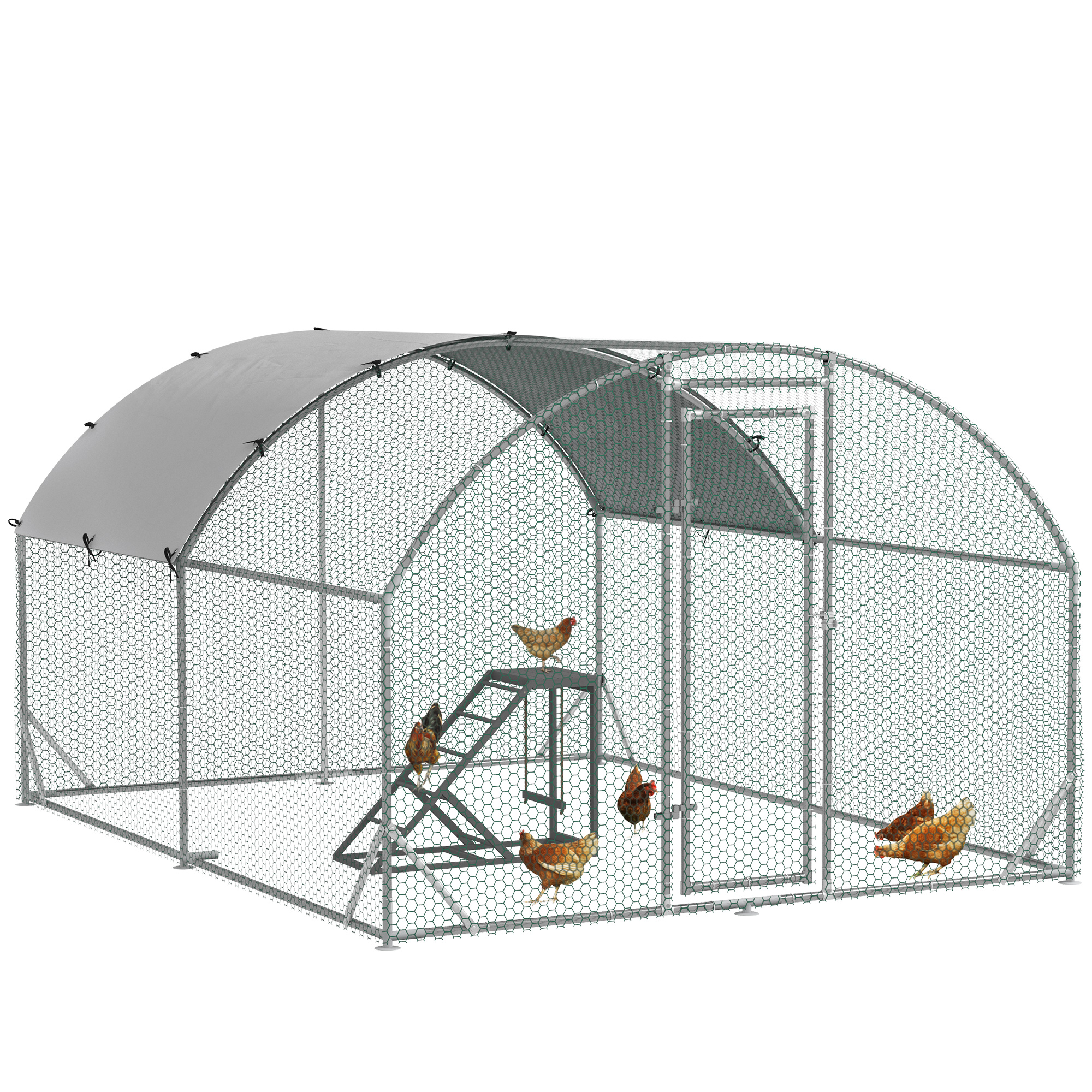 Shelley Walk In Chicken Run with Chicken Activity Shelf and Cover - Safe Space - Life Essentials