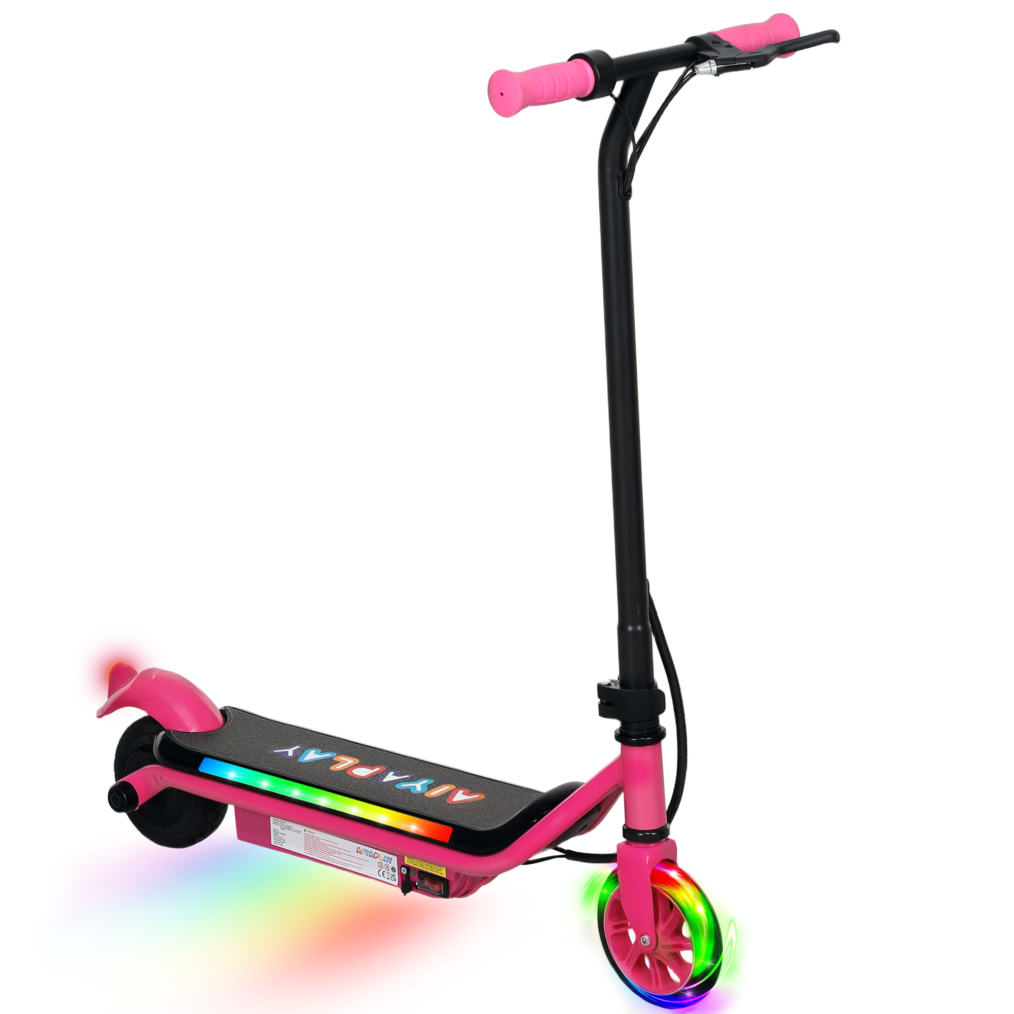 AIVAGO Kids Electric Scooter Ages 6-14 with Dual Brakes, Light-Up Wheels, 12KM/H Speed, Pink - Life Essentials
