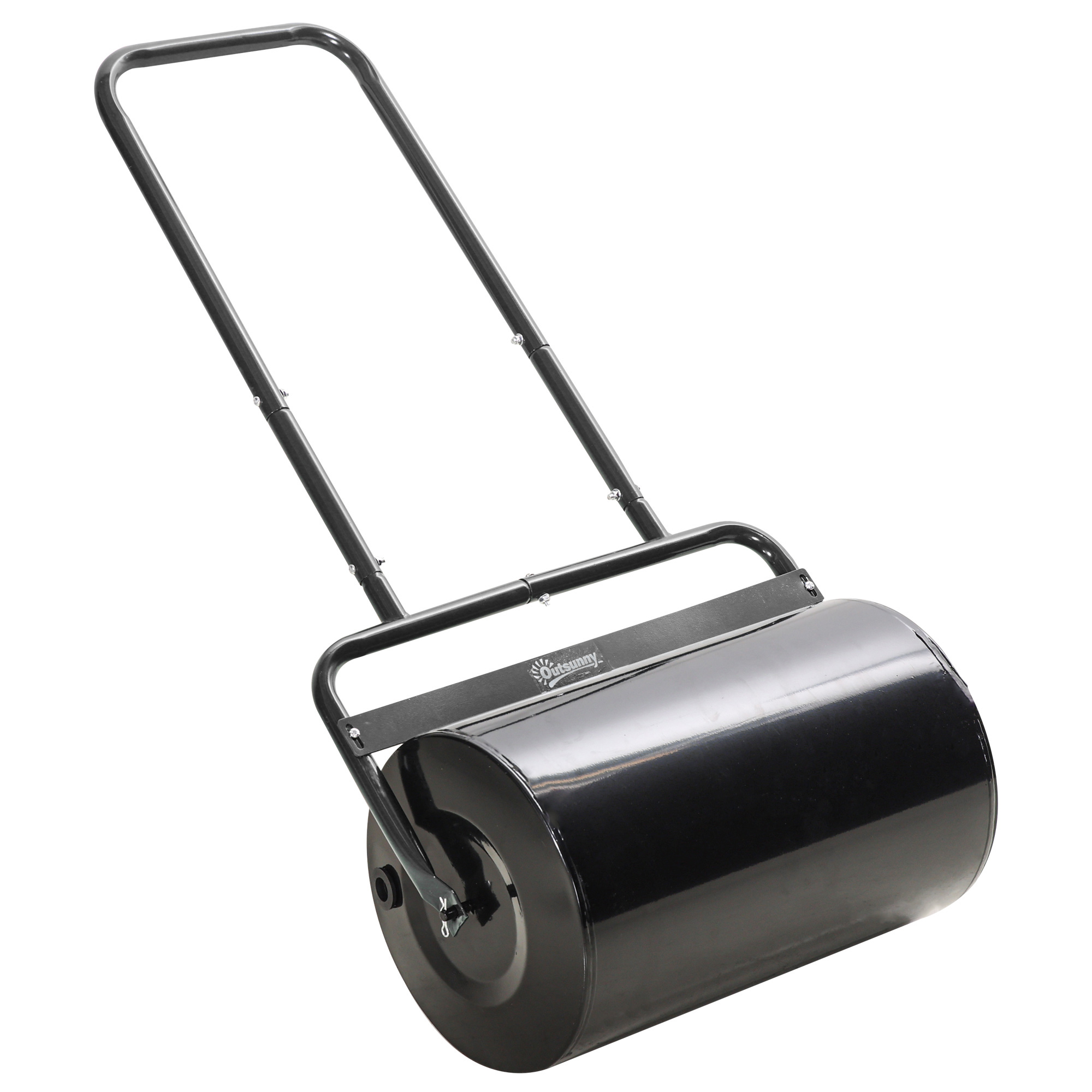 SUNVISTA 38L Fillable Cylinder Steel Lawn Roller - Black - Life Essentials
