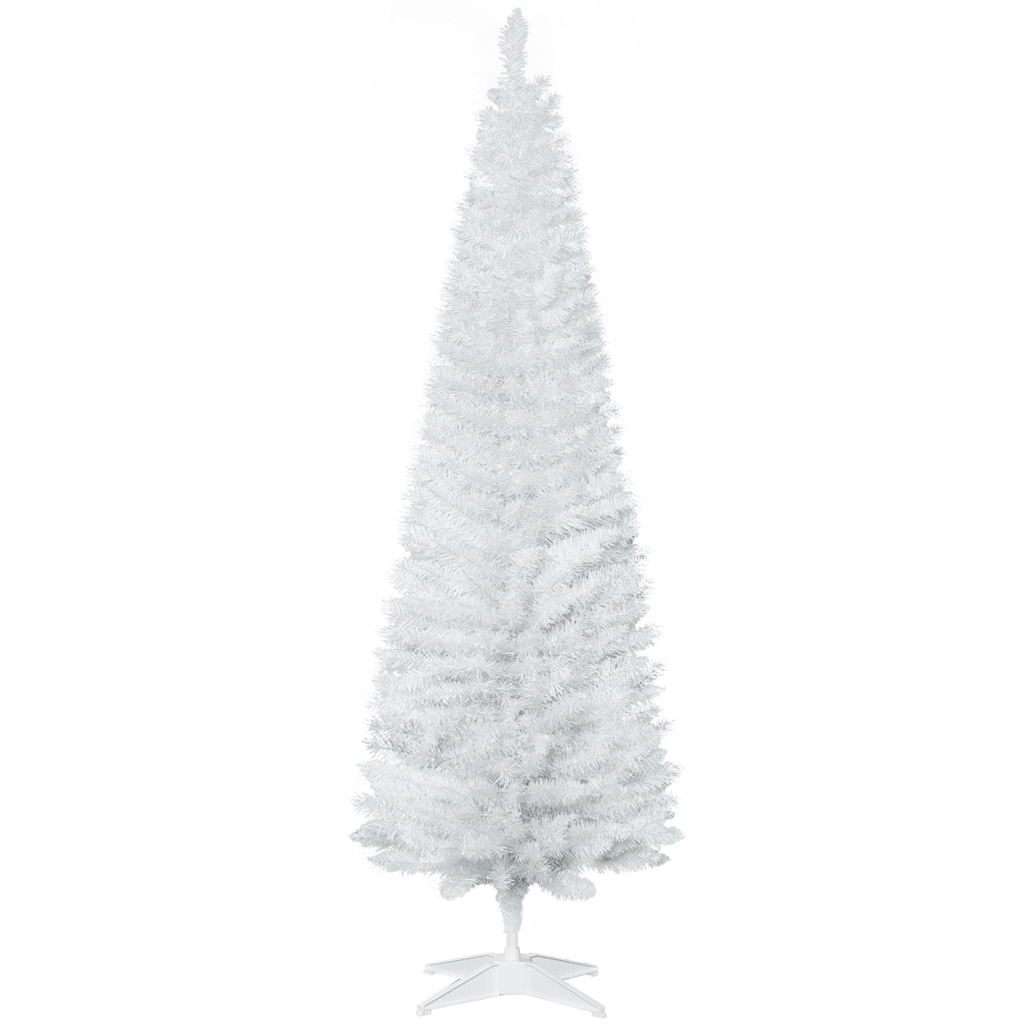 Debbie 1.8m 6ft Artificial Pine Pencil Slim Tall Christmas Tree with 390 Branch Tips Xmas Holiday Decor with Stand White - Life Essentials