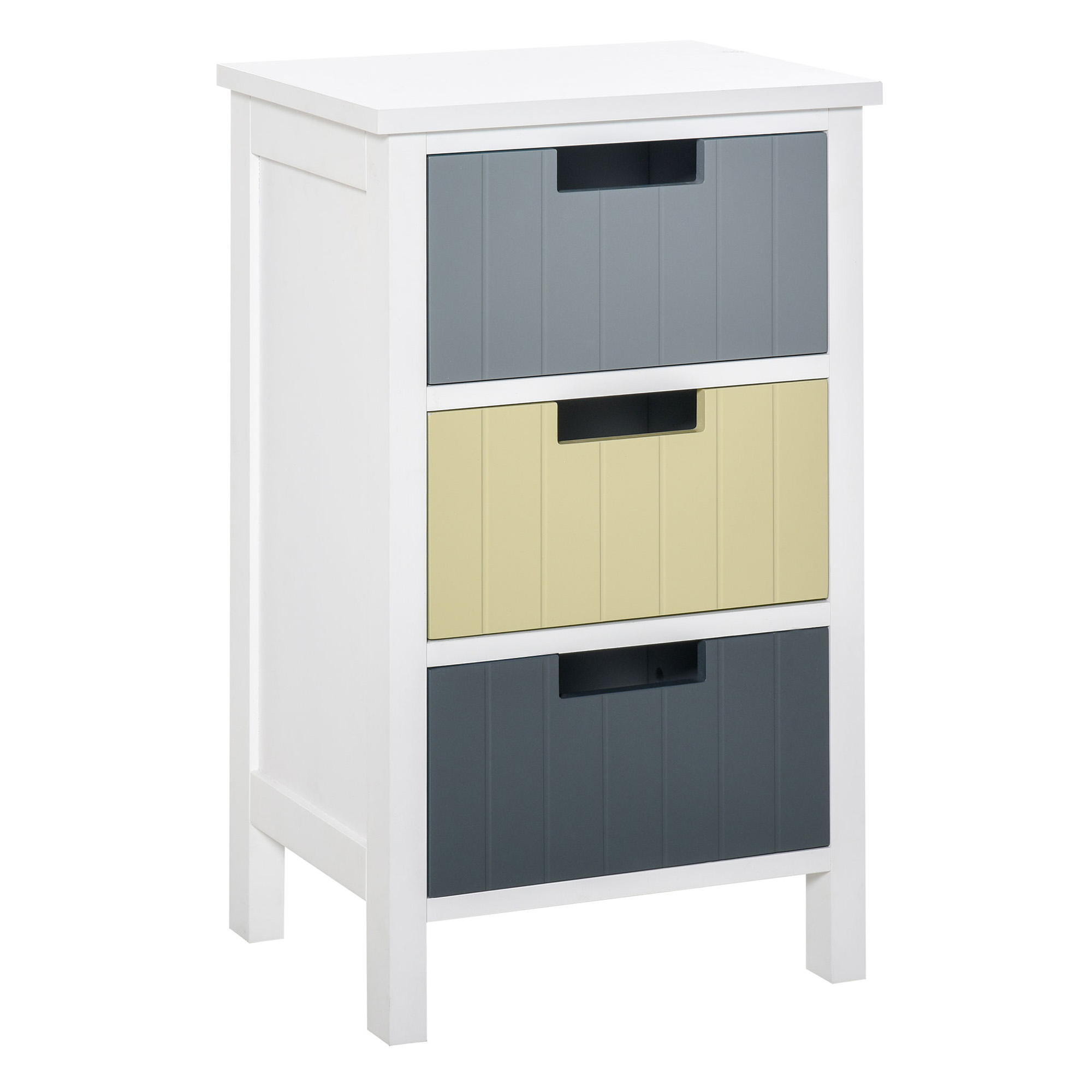 HERON Multi Colour Chest of Drawers - Small-sized, 3 Drawers - Life Essentials