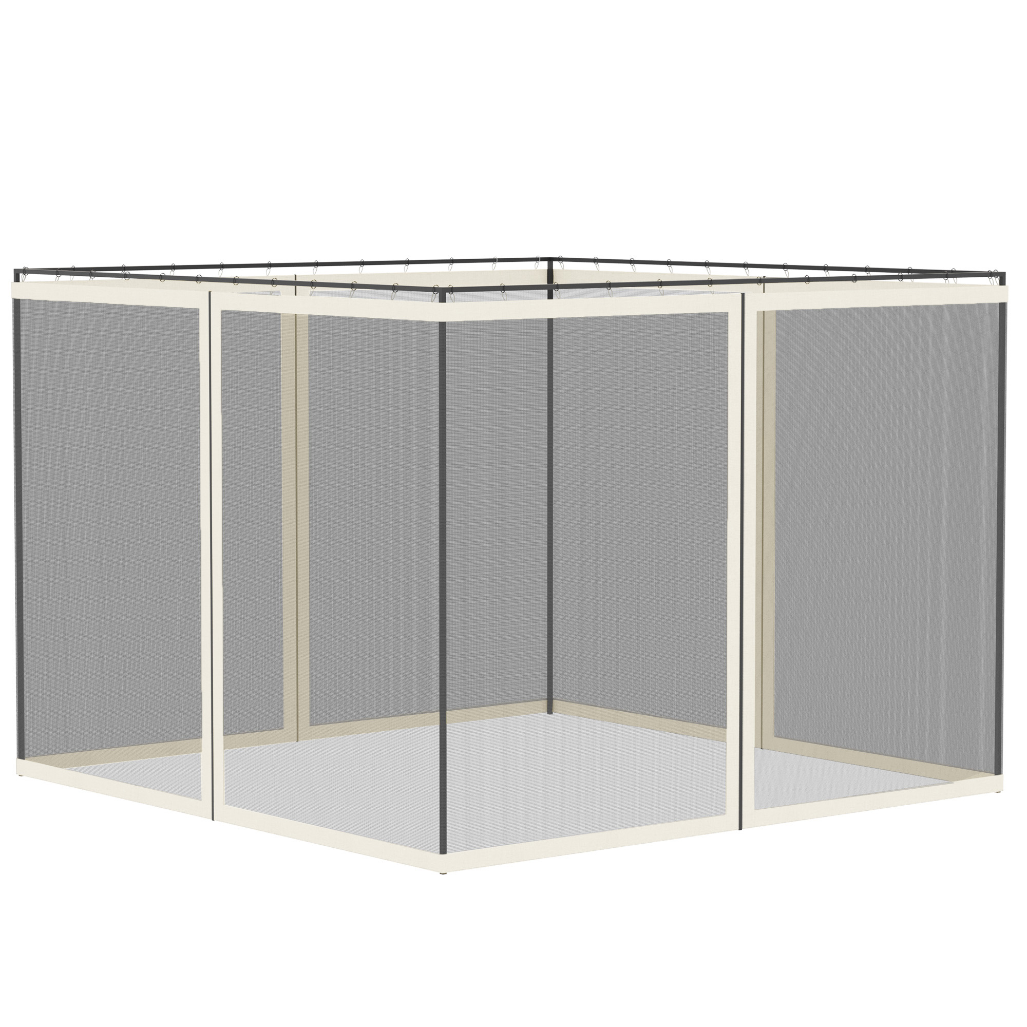 SUNVISTA 302 x 207cm Universal Replacement Mesh Sidewall Netting for Gazebos and Canopy Tents, (Sidewall Only) White - Life Essentials