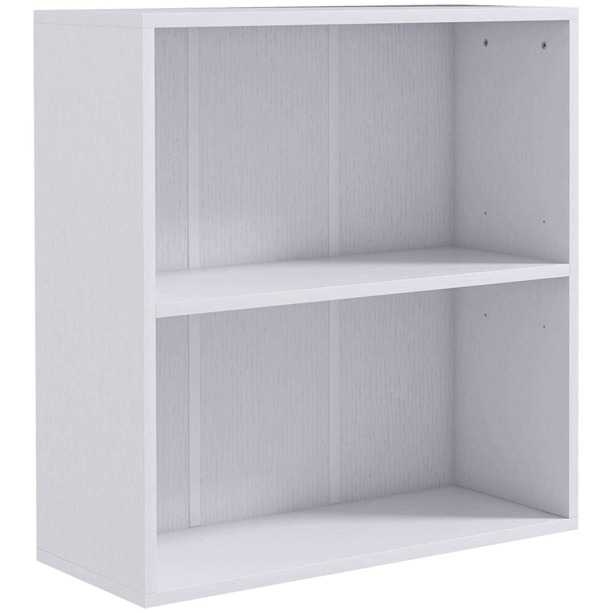Scott 2 Tier Bookshelf with Adjustable Shelf - White - Life Essentials