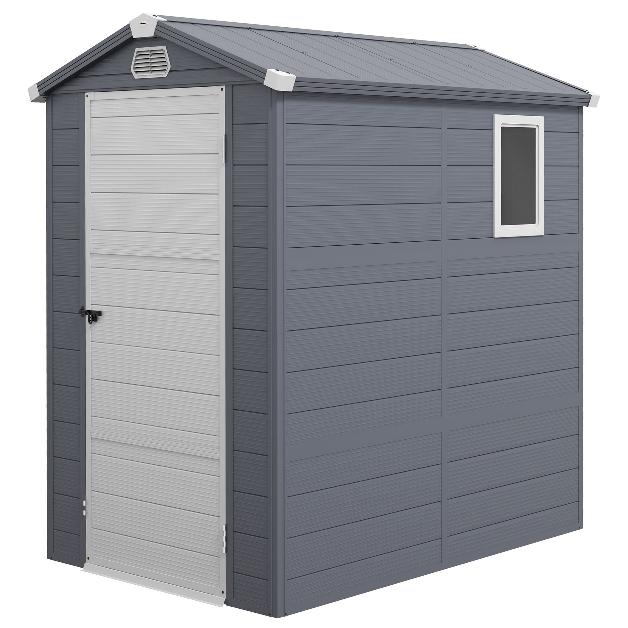 Jones 4 x 6ft Garden Shed with Foundation Kit - Grey - Life Essentials