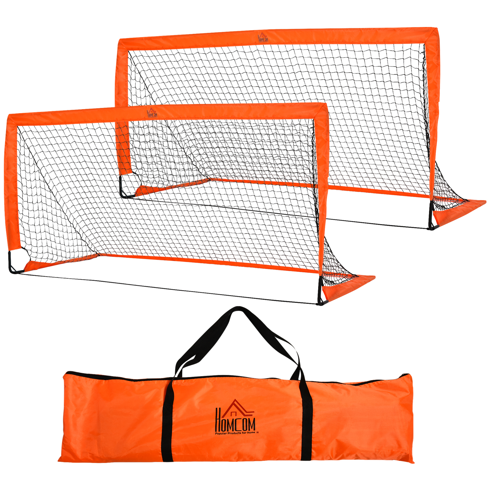 Tetoron Mesh Outdoor Folding Football Goal Orange - Life Essentials