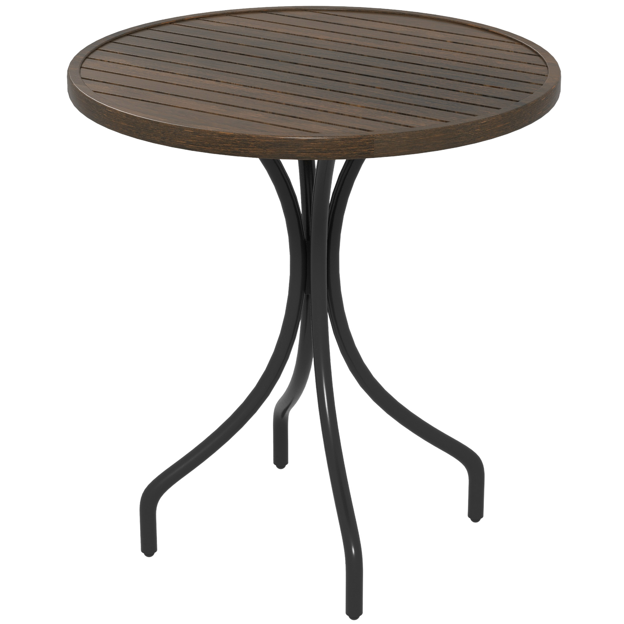 SUNVISTA 66cm Galvanised Steel Garden Table - Brown - Life Essentials