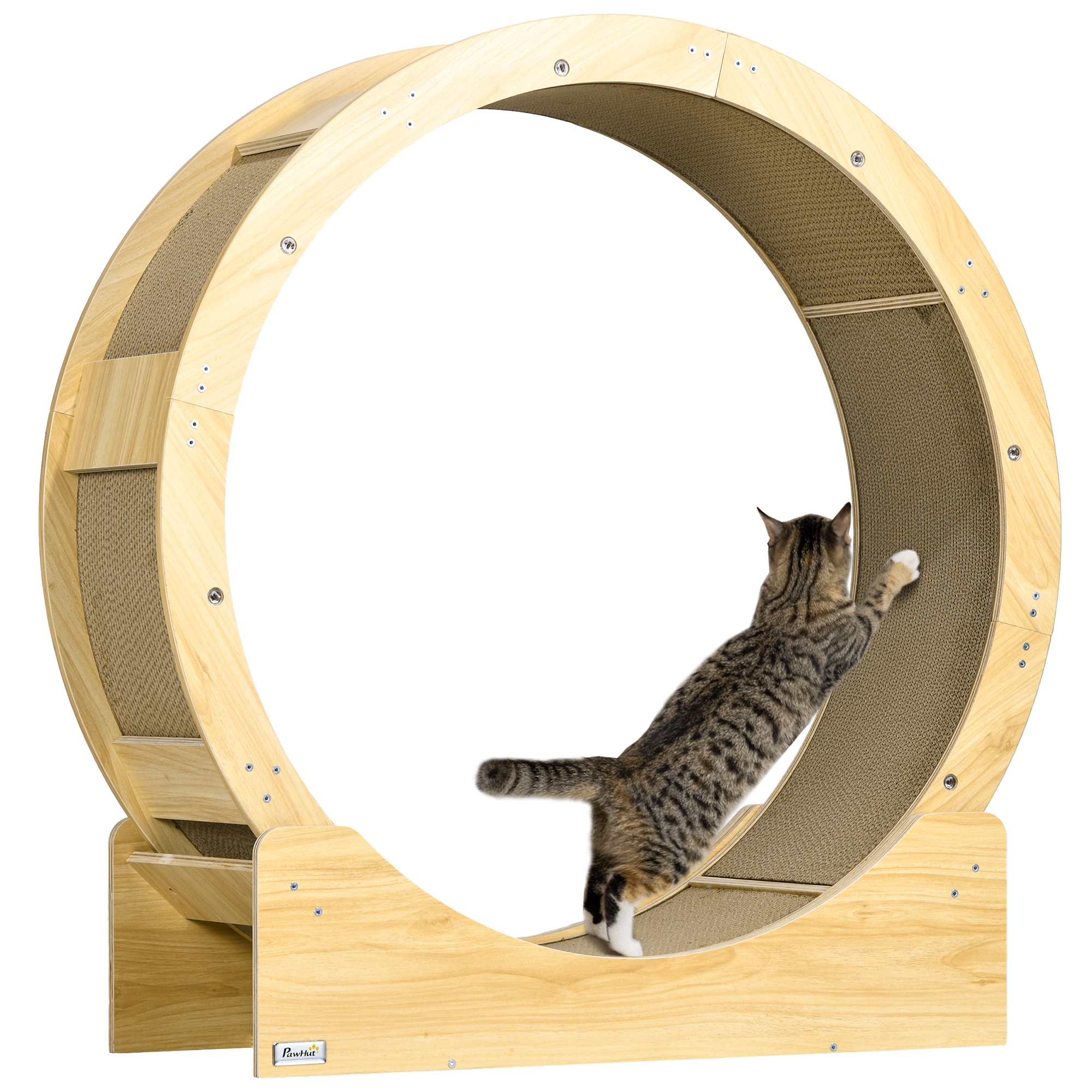 Shelley Cat Wheel with Brake and Scratching Pads - Oak - Life Essentials