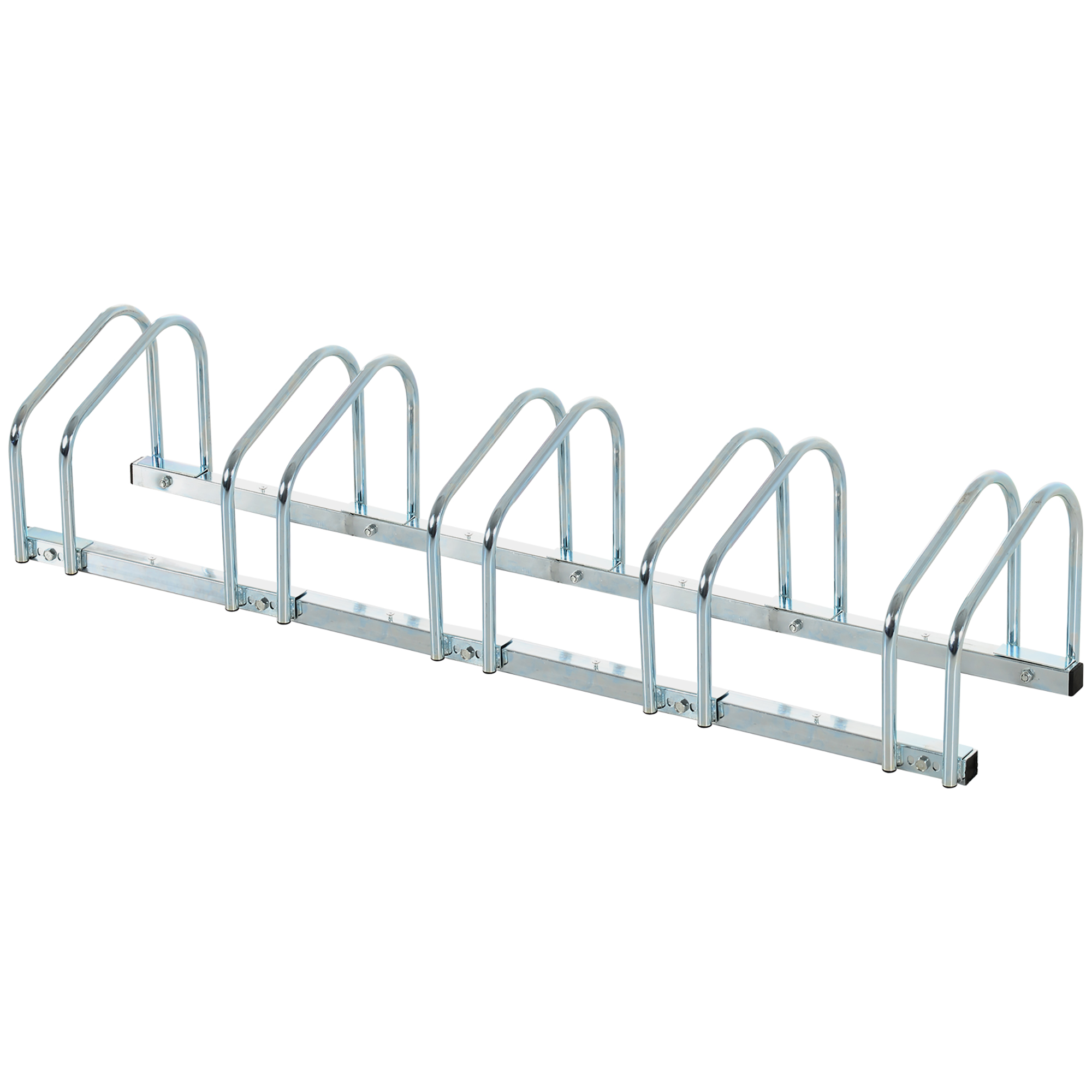 Bike Stand Parking Rack Floor or Wall Mount Bicycle Cycle Storage Locking Stand (5 Racks, Silver) - Life Essentials