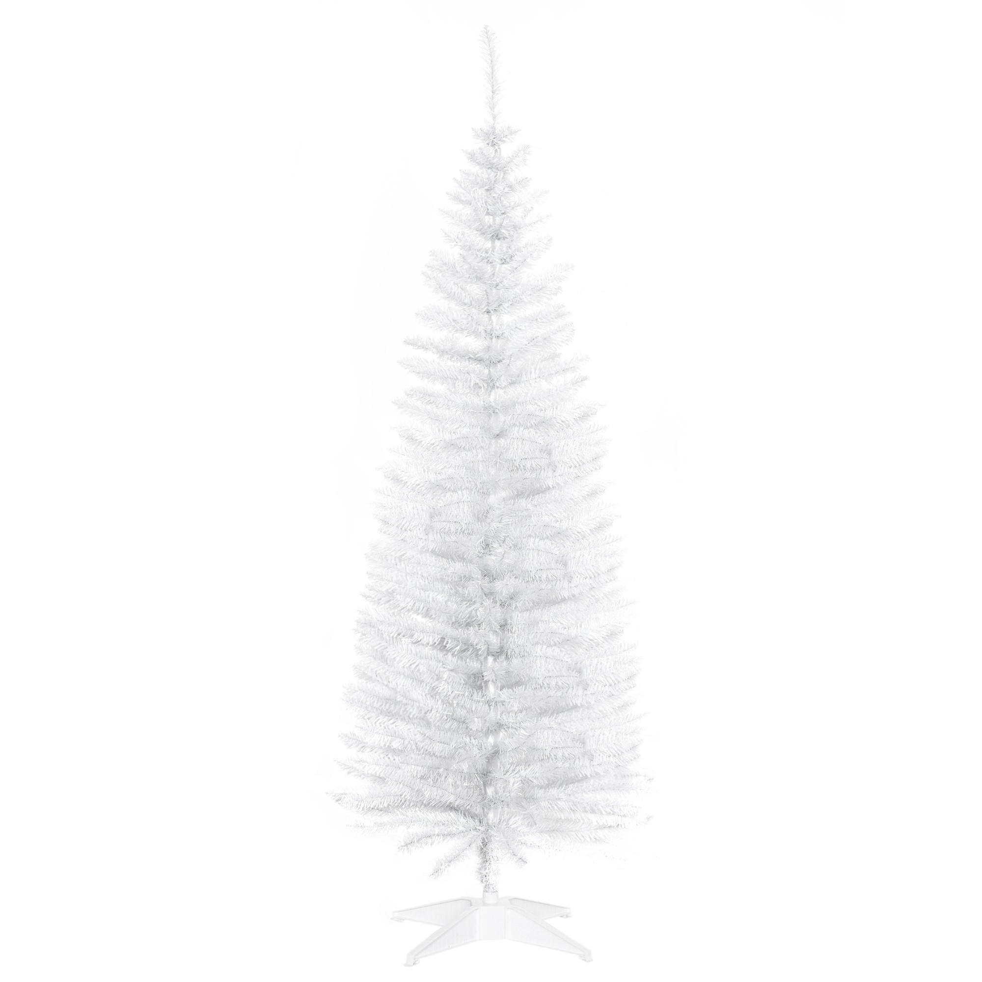 Debbie 5T Artificial Pine Pencil Slim Tall Christmas Tree with Branch Tips Xmas Holiday Decor with Stand White - Life Essentials