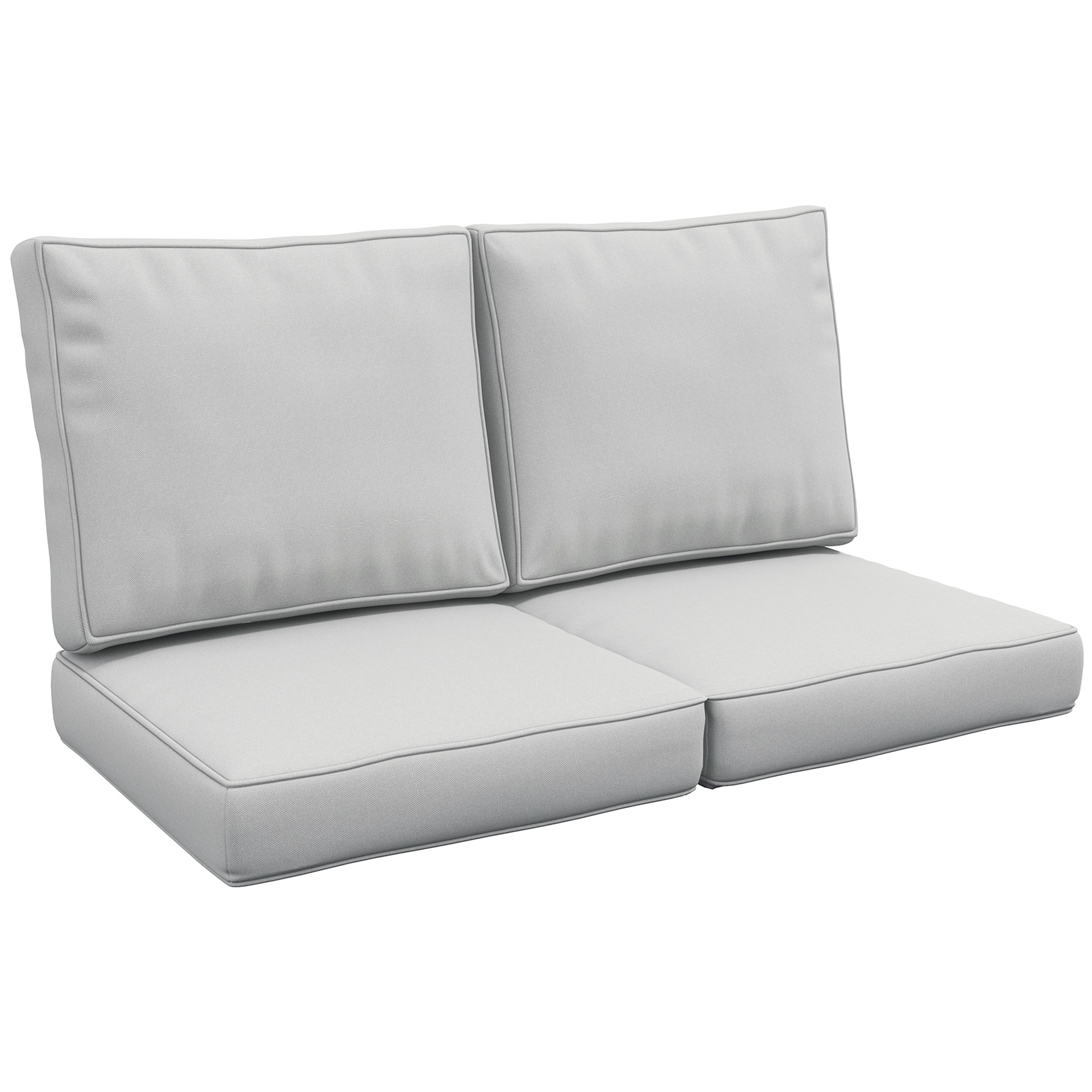 3-Piece Back and Seat Cushion Pillows Replacement, Patio Chair Cushions Set for Indoor Outdoor, Light Grey - Life Essentials