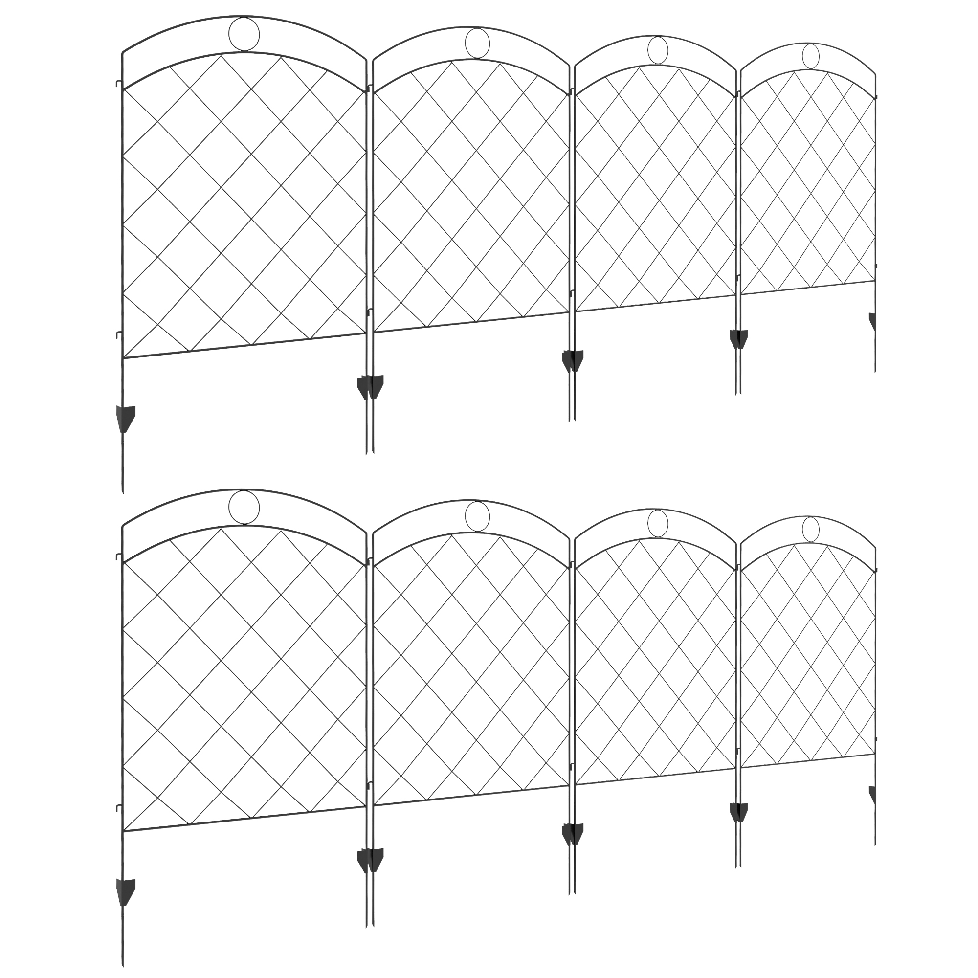 Jones Decorative Garden Fencing Picket Fence Panels - 43in x 11 - Life Essentials