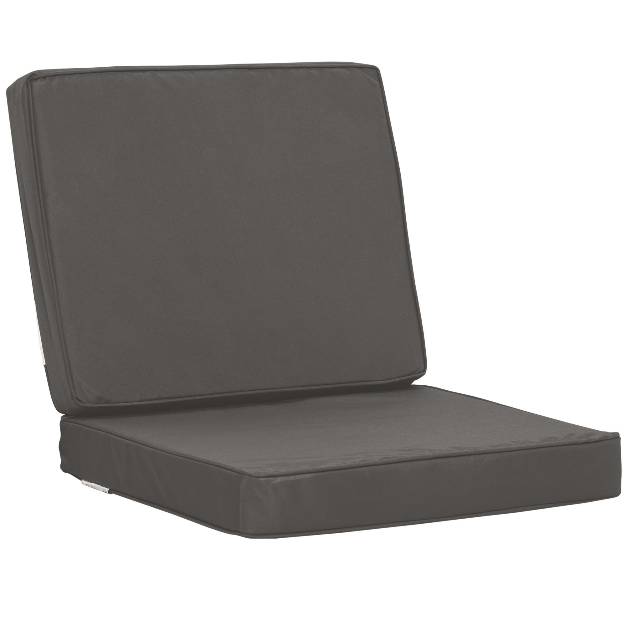 Set of 2 Garden Seat and Back Cushion Set, Replacement Cushions for Outdoor Furniture with Seat Cushion and Back Cushion, Dark Grey - Life Essentials