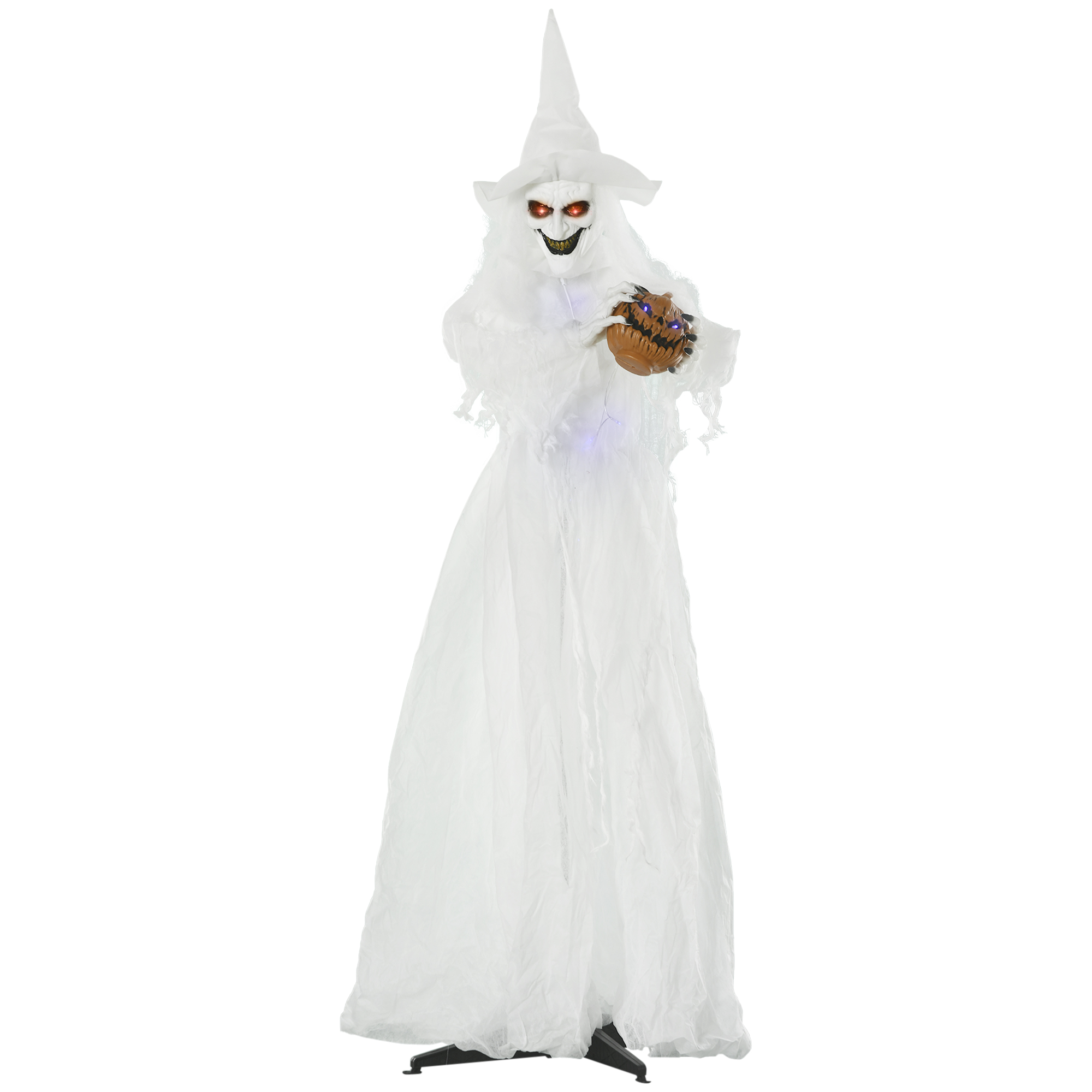Yangon 72" Animated Halloween White Witch Skeleton Decoration - Life Essentials