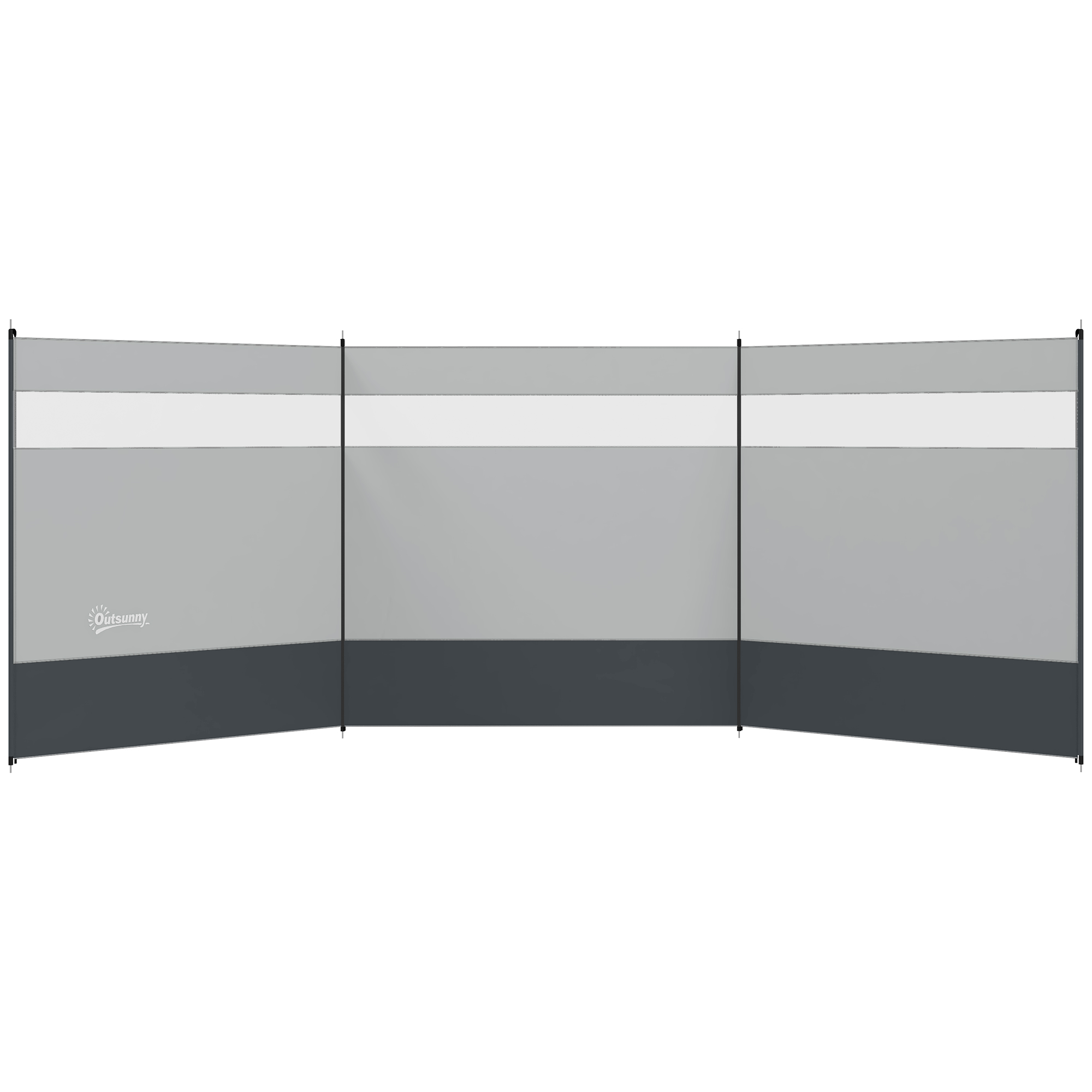 Jones Camping Windbreaker with Clear Windows 440 x 140cm - Grey - Life Essentials