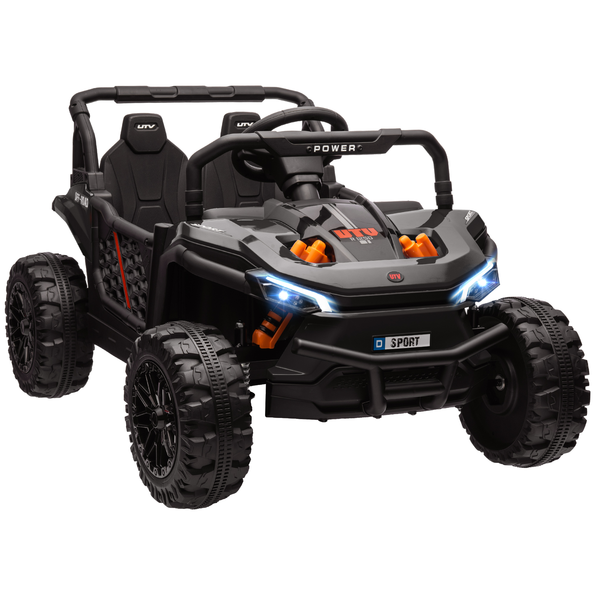 AIVAGO 12V Battery Powered Ride on Truck w/ Remote, 4 Suspension Wheels, Horn Lights Music USB, for 3-5 Years Old - Black - Life Essentials