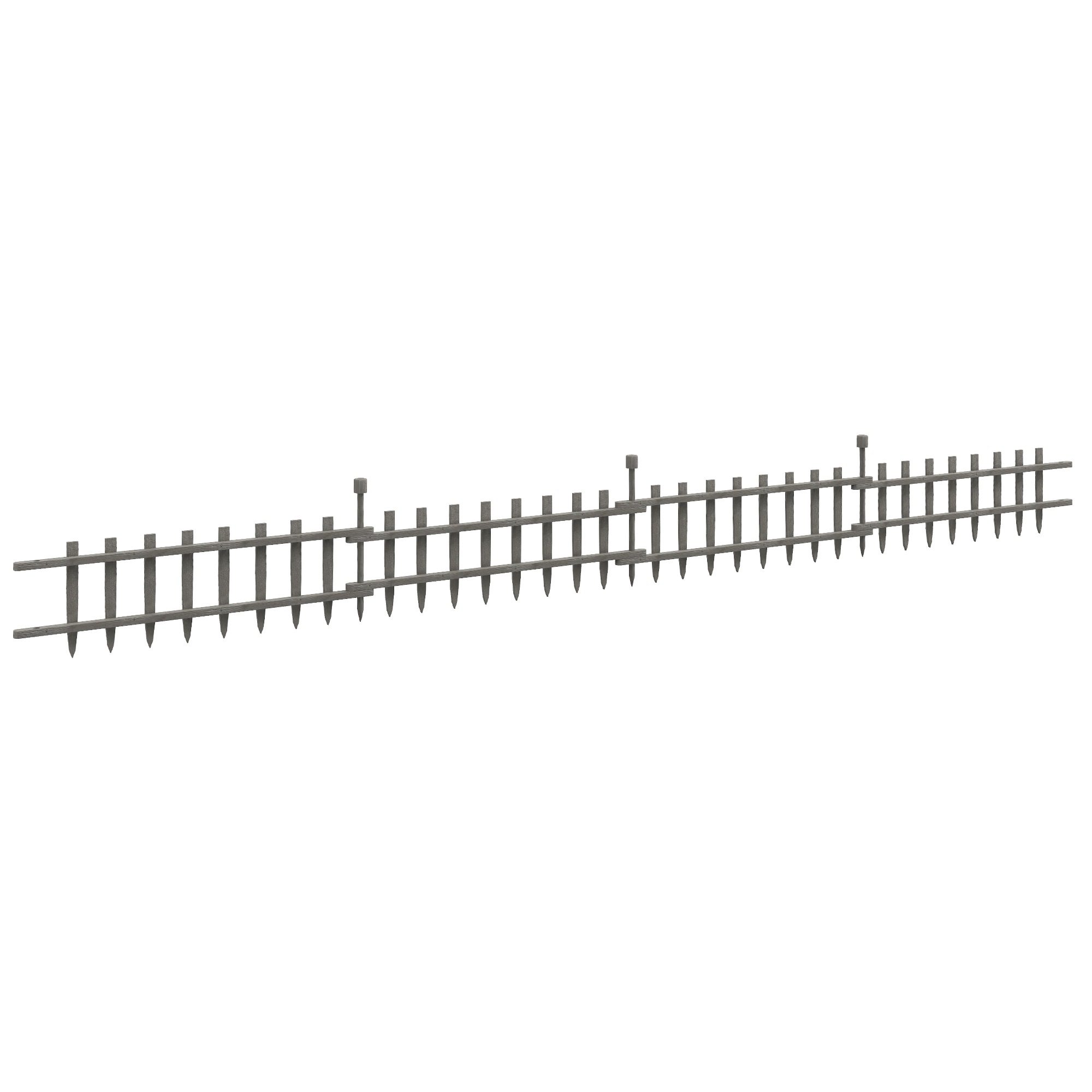 4PCs Wooden Garden Fencing Landscape Edging, Grey - Life Essentials