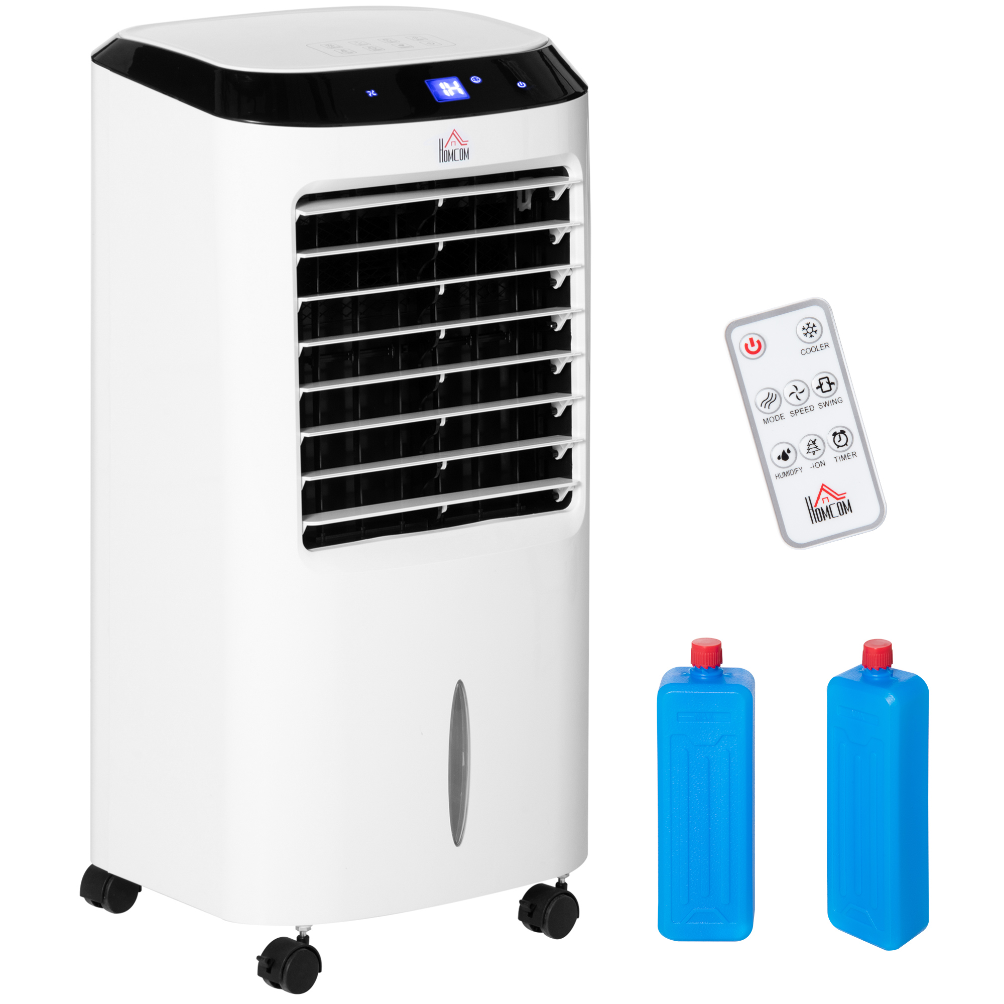 Portable Air Cooler, Evaporative Anion Ice Cooling Fan Water Conditioner Humidifier Unit w/3 Speed, Remote Controller, Timer for Home Bedroom - Life 