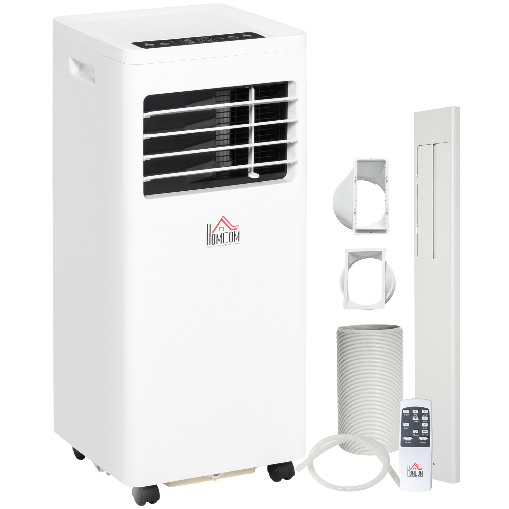 Mobile Air Conditioner White W/ Remote Control Cooling Dehumidifying Ventilating - 765W - Life Essentials