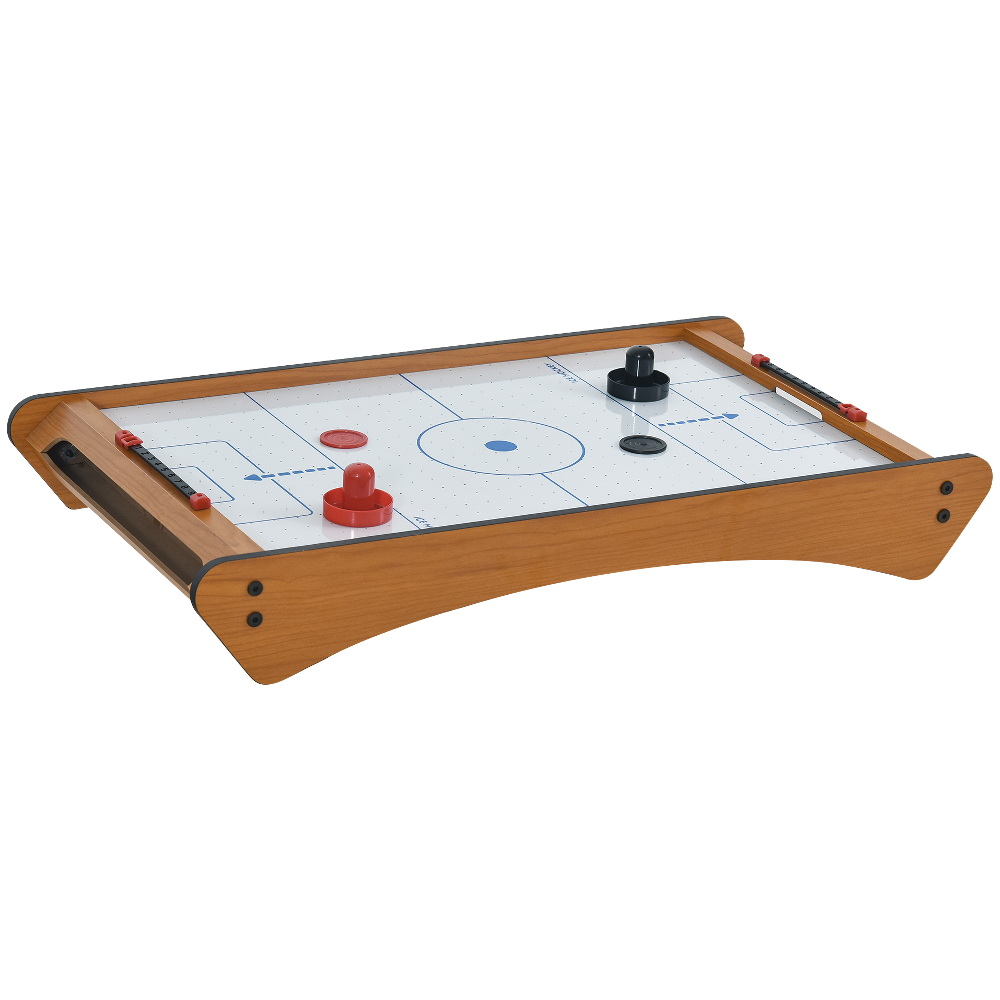 Mini Air Hockey Tabletop Game w/ 2 Pucks Pushers Fan Play Board Scoreboard Markings Portable Family Game Children Adults 8 Years+ - Life Essentials