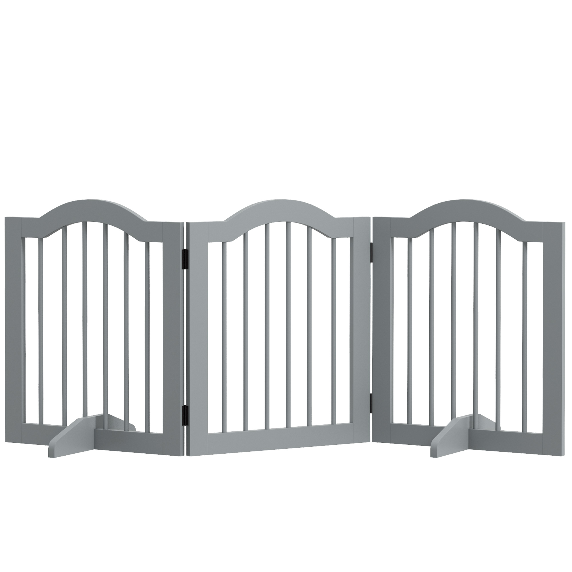 Shelley 3 Panels Dog Gate with Support Feet Safety Barrier - Light Grey - Life Essentials
