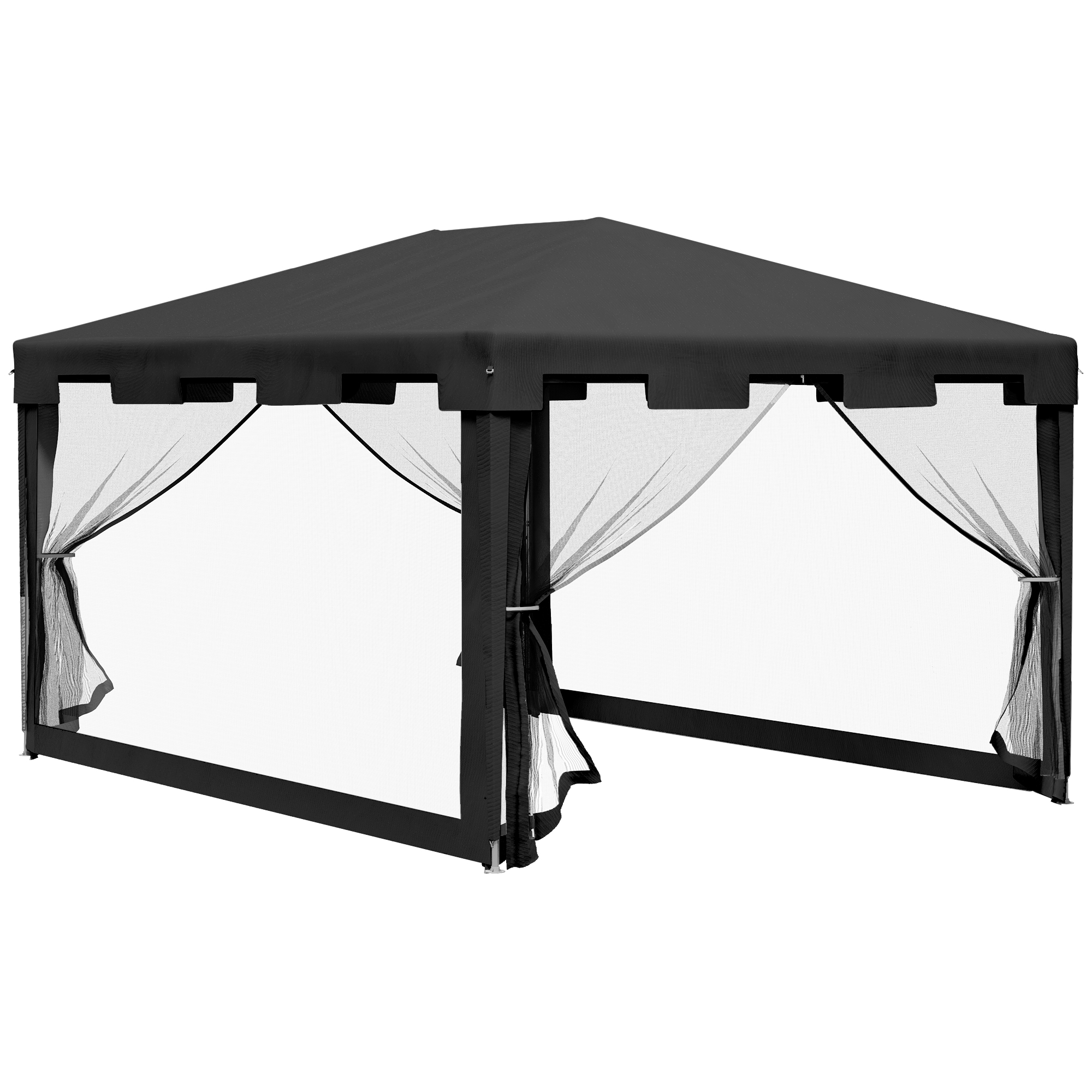 4 x 3 m Party Tent Wedding Gazebo Outdoor Waterproof PE Canopy Shade with Panel - Life Essentials
