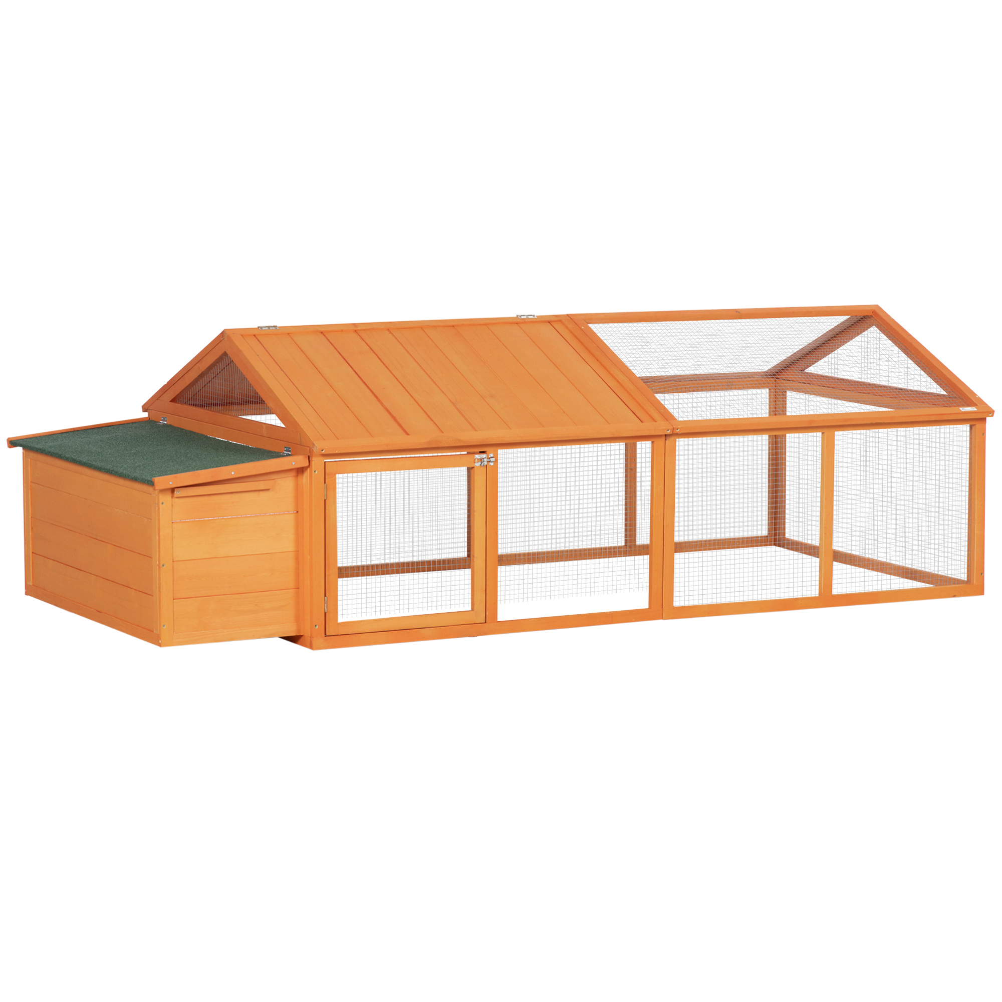 Shelley Wooden Chicken Coop with Nesting Box Openable Roof for Chickens - Orange - Life Essentials