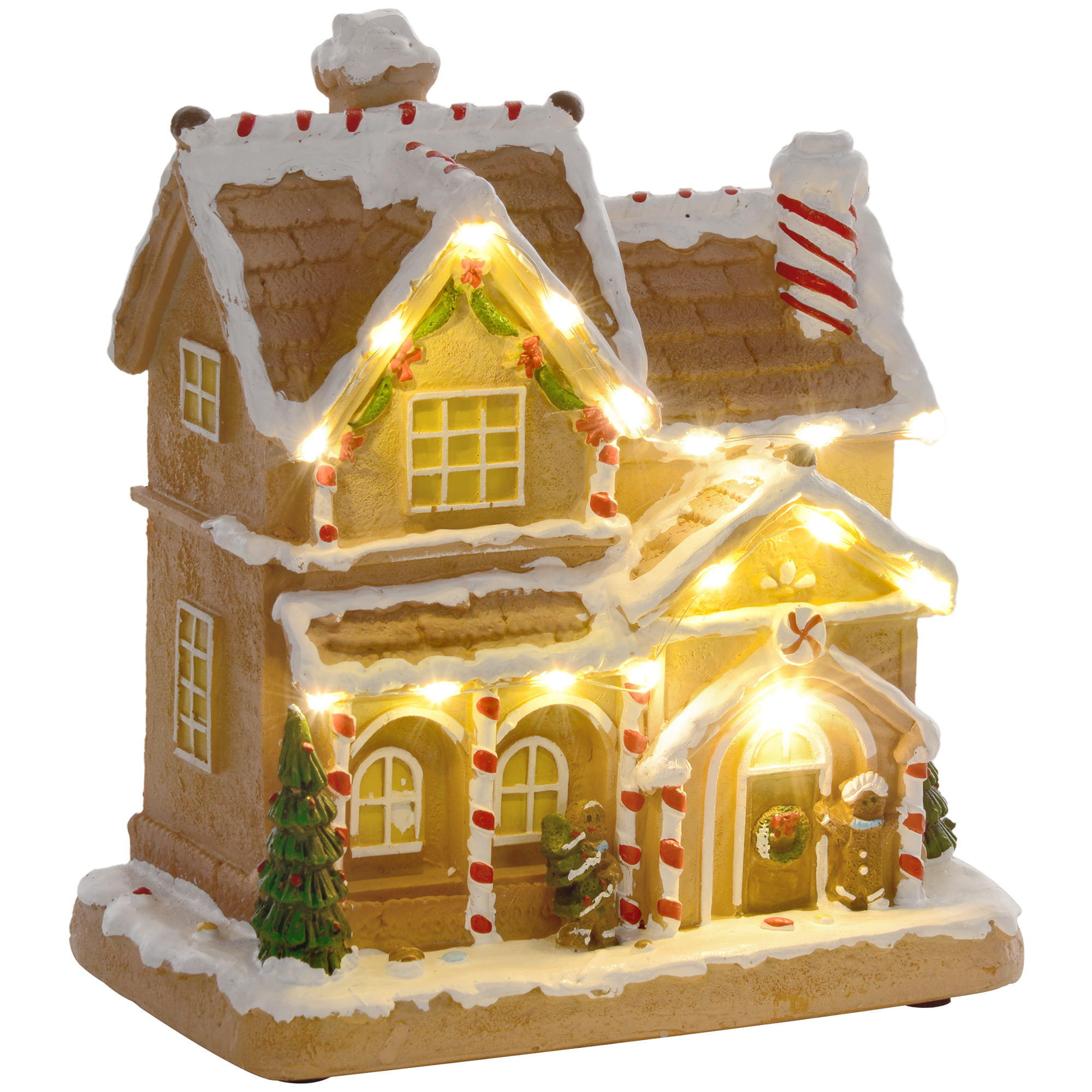 Holiday Ornament - Musical Gingerbread House Decoration Brown 21.5cm - Life Essentials