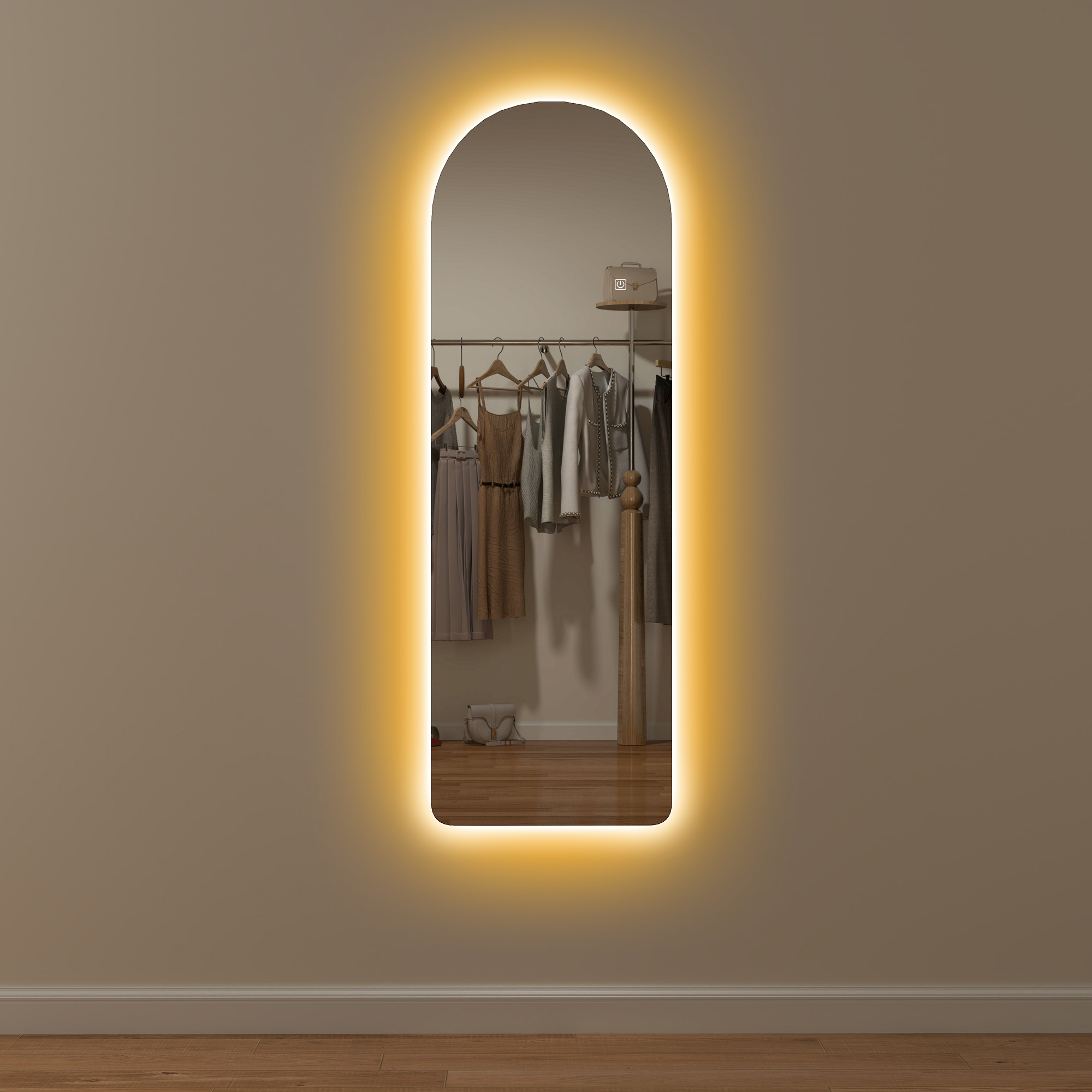 HERON 120 x 40cm Arch Mirror, with LED Lights - Life Essentials