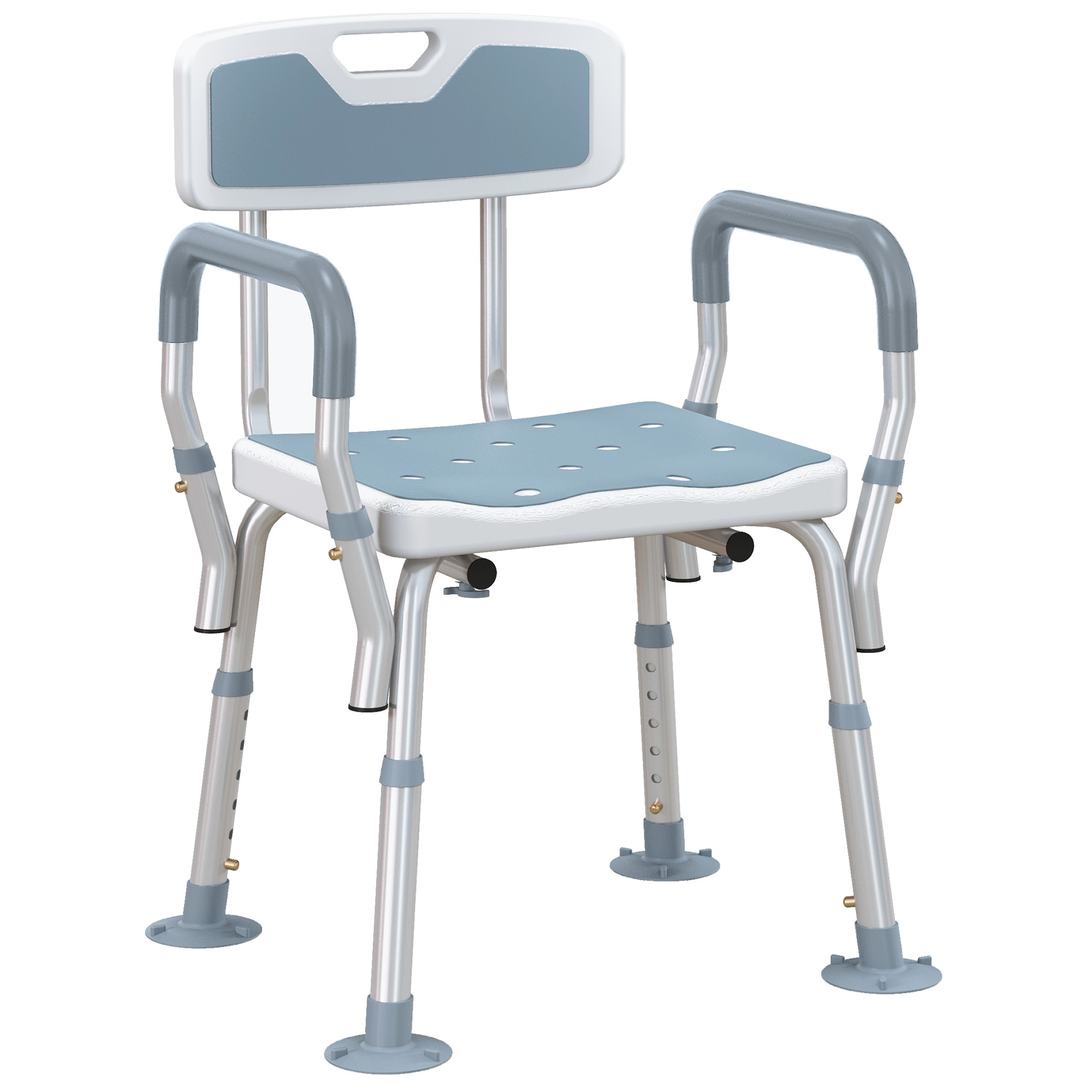 Scott EVA Padded Shower Chair with Back and Arms - Light Blue - Life Essentials