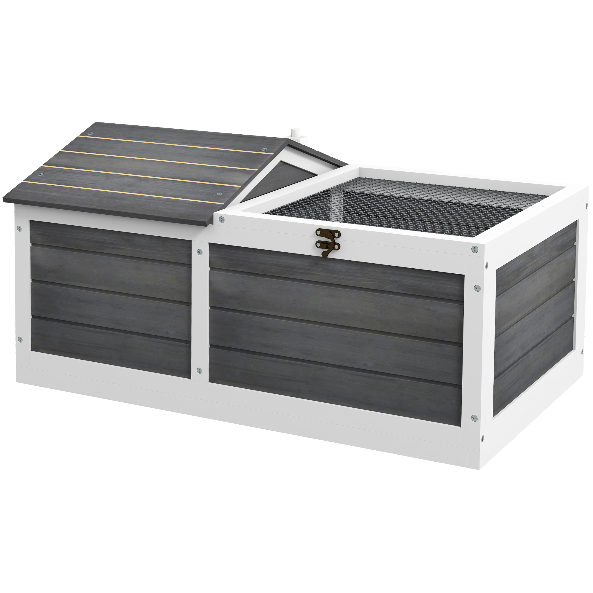 Wooden Tortoise House Small Pet Reptile with Hide Shelter Den and Run, Openable Top, Tray, Tortoise House Indoor/ Outdoor use - Life Essentials