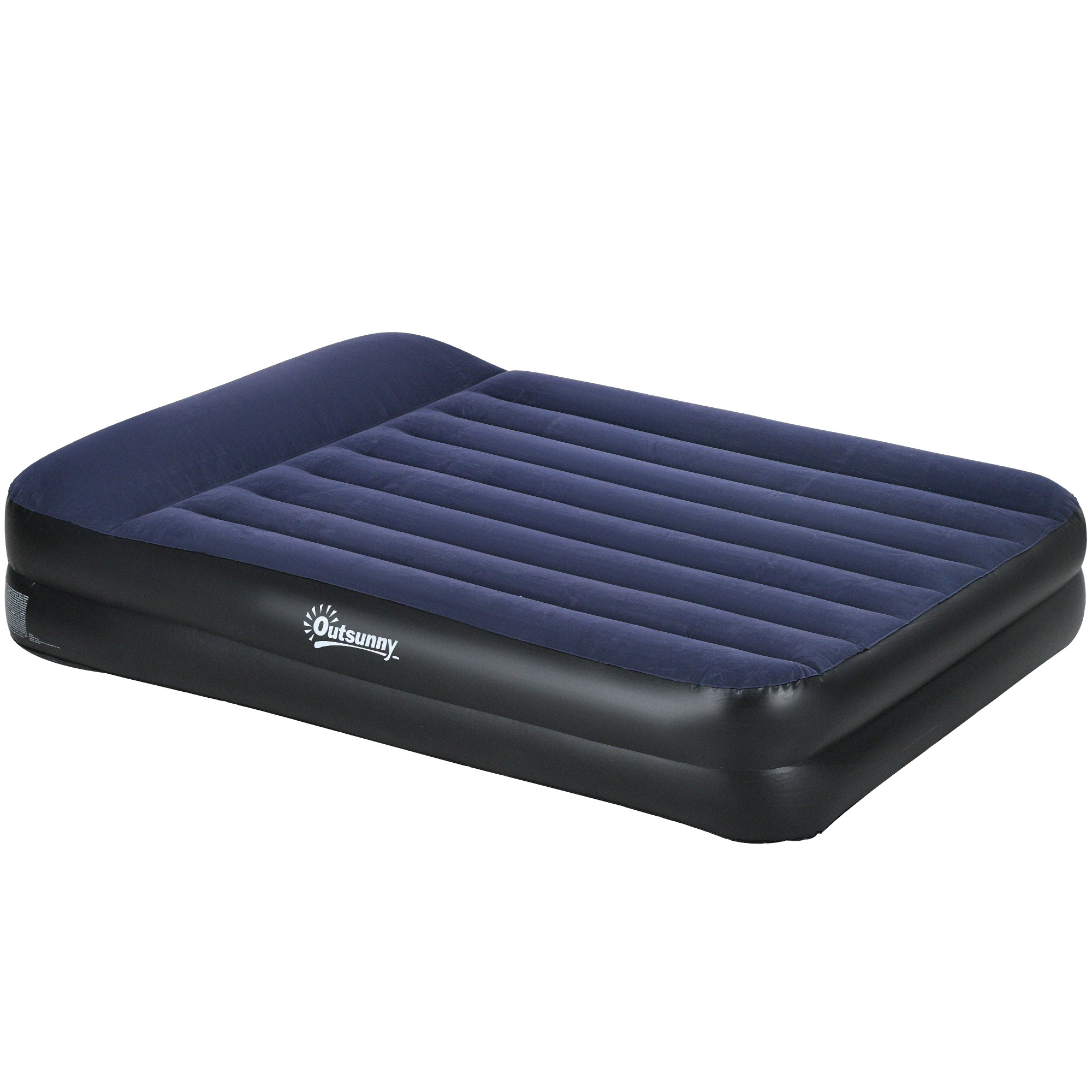 Jones Queen Inflatable Comfortable Air Mattress with Built-in Electric Pump - Blue - Life Essentials