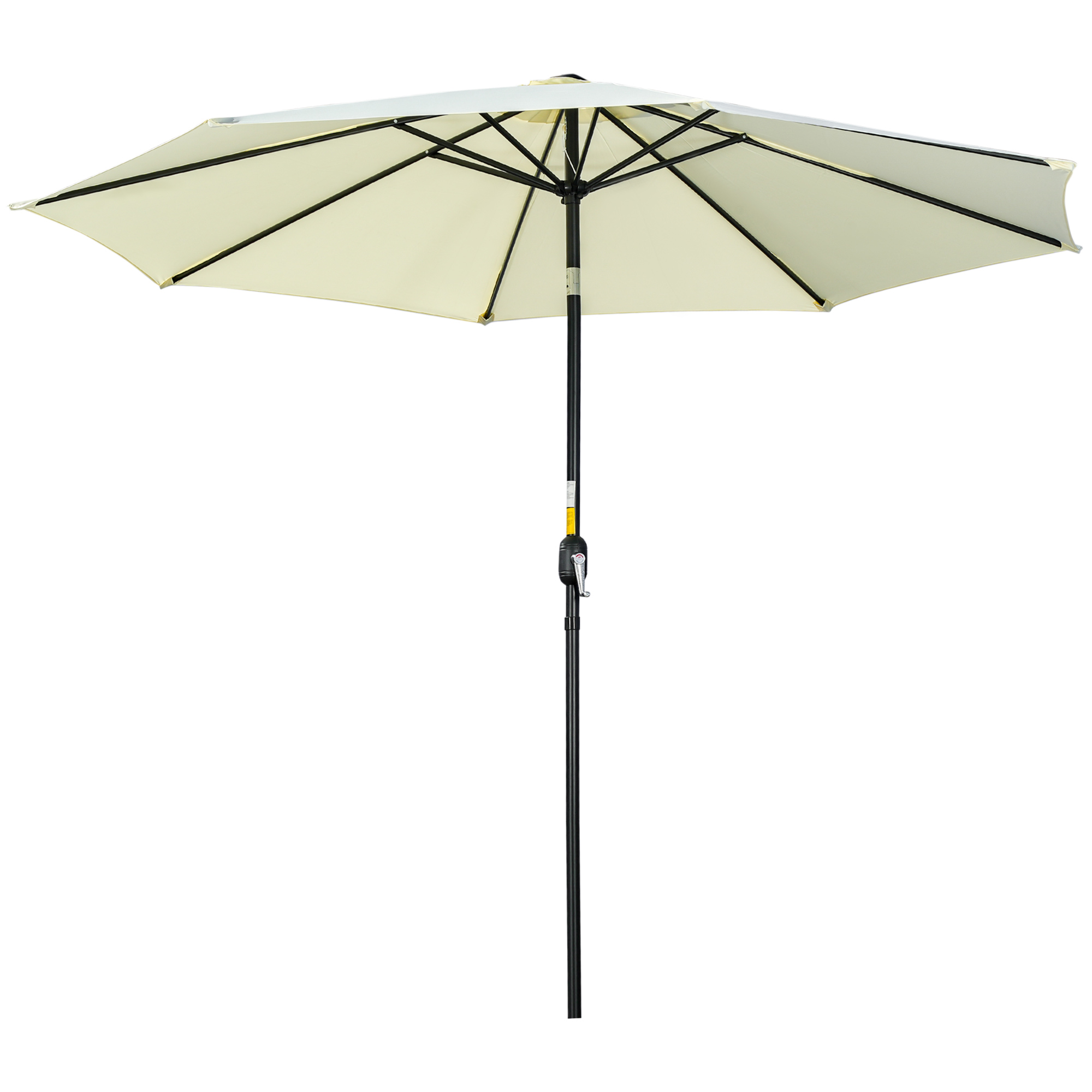 3M Tilting Parasol Garden Umbrellas, Outdoor Sun Shade with 8 Ribs, Tilt and Crank Handle for Balcony, Bench, Garden, Beige - Life Essentials