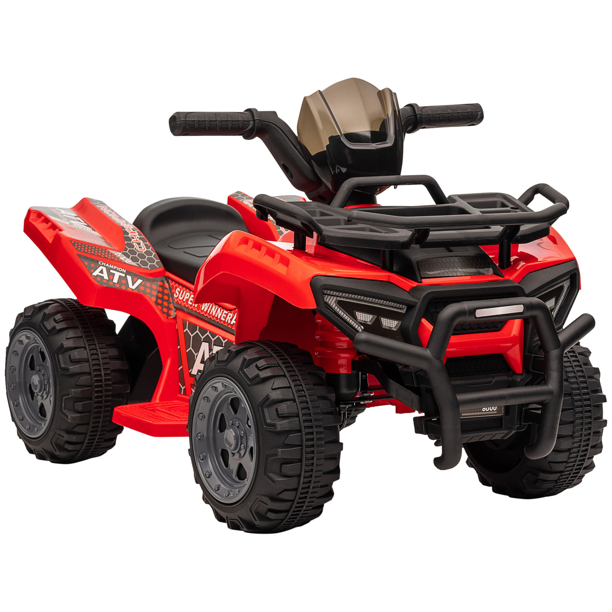 Kids Ride-on Four Wheeler ATV Car with Real Working Headlights, 6V Battery Powered Motorcycle for 18-36 Months, Red - Life Essentials