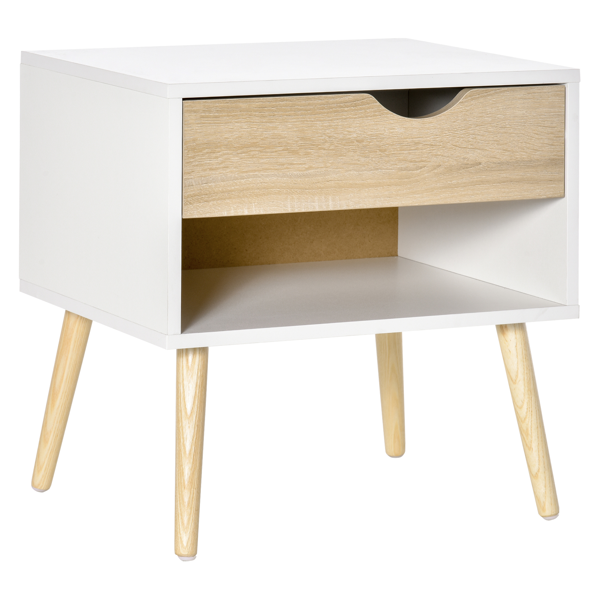 Bedside Table - ISLIN Nightstand Oak 39cm - Life Essentials