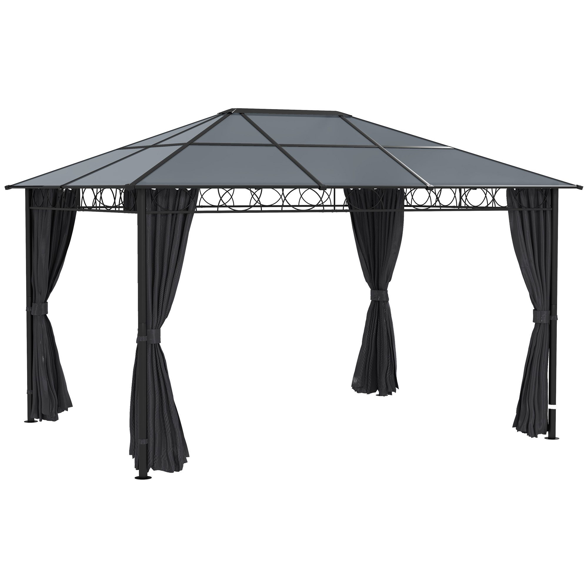 Jones Hardtop Garden Pavilion with UV Resistant Roof - Grey - Life Essentials