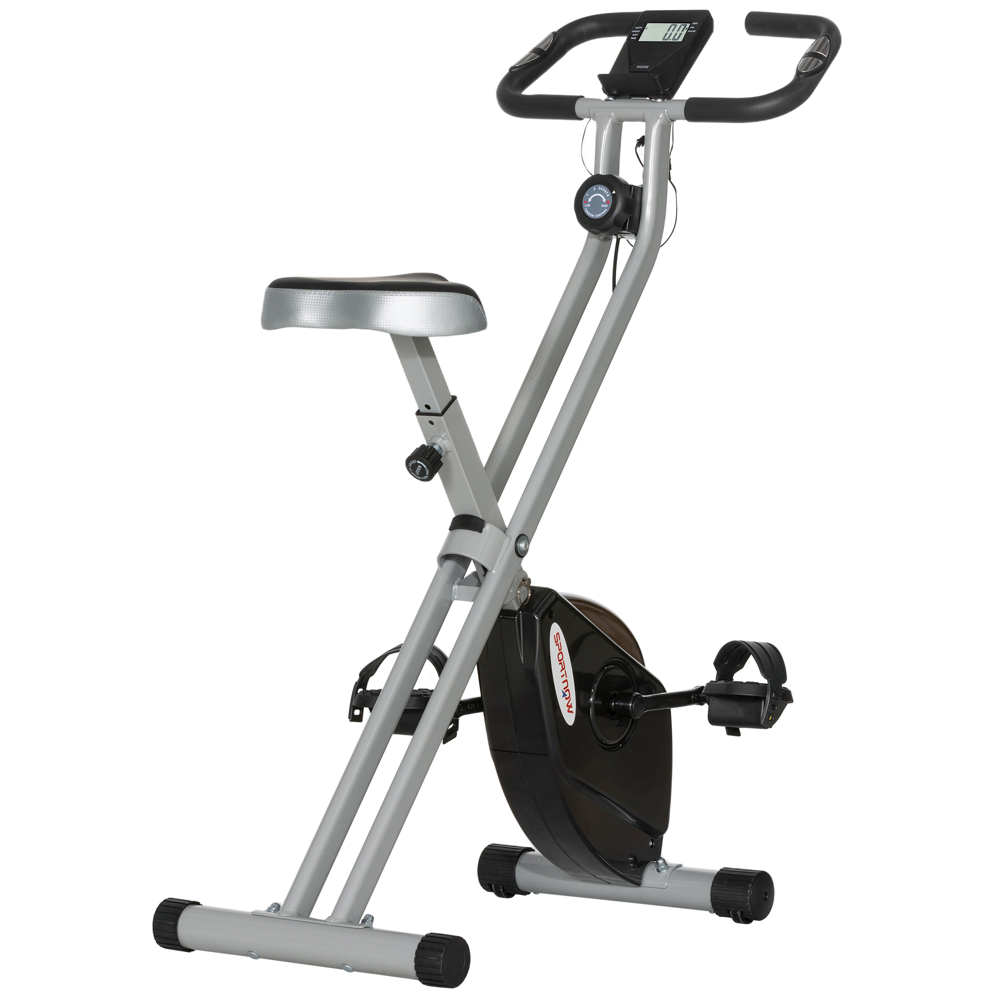 McAlpin Folding Quiet Exercise Bike - Black Grey - Life Essentials