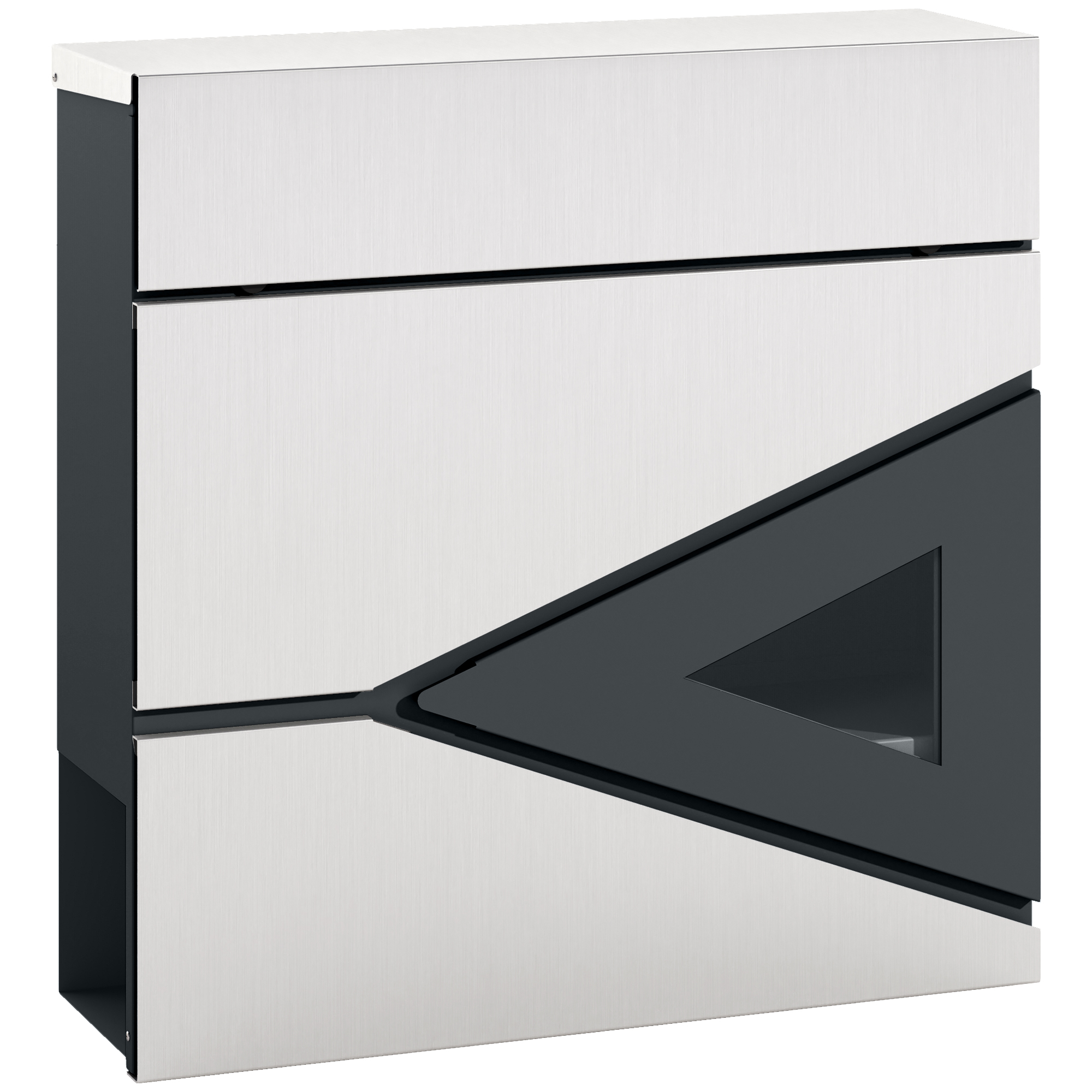 HERON Wall Mounted Post Box with Viewing Window, Dual Lock, Weatherproof Mailbox, Silver - Life Essentials