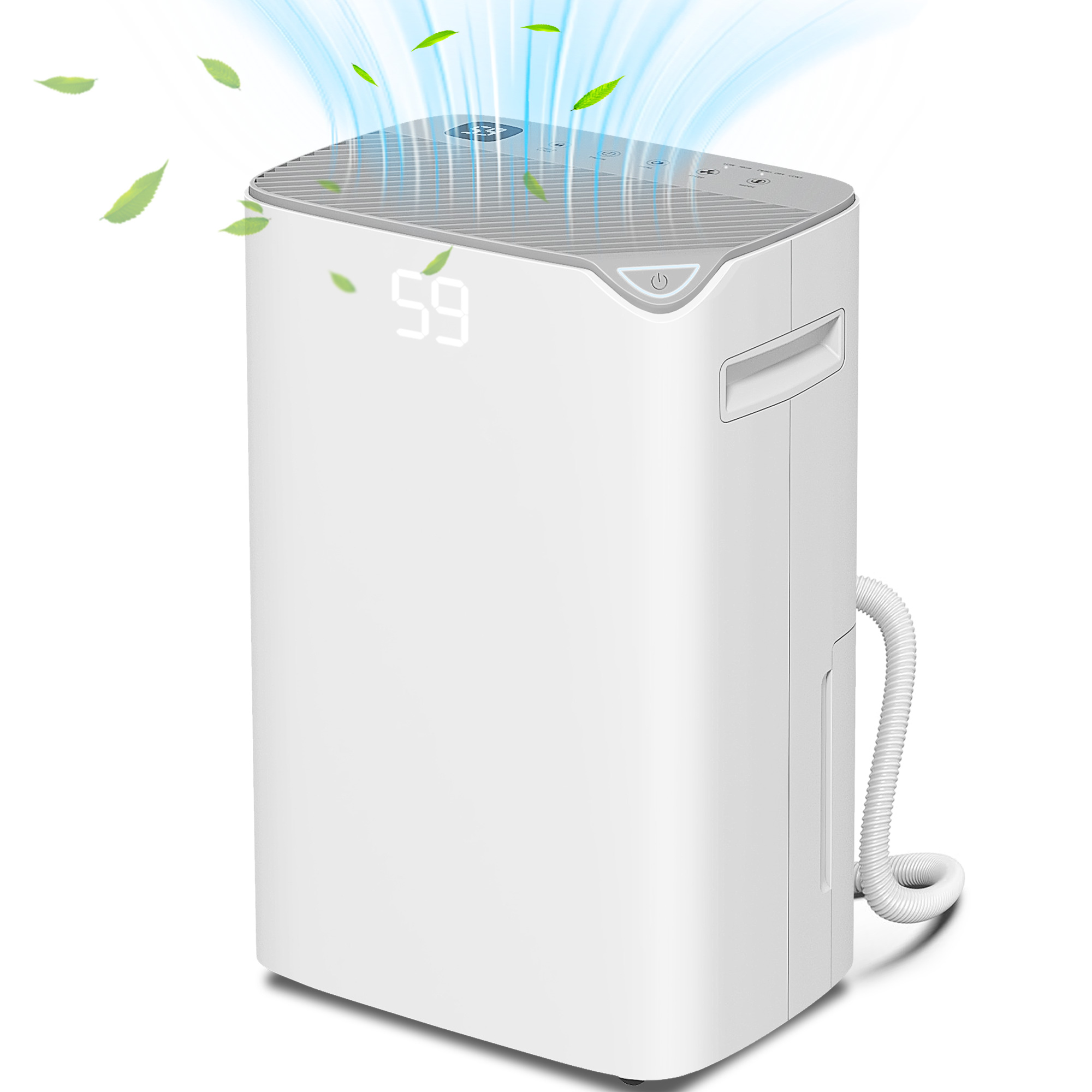 Room Dehumidifier - 20L Day Dehumidifier with Filter White 32cm - Life Essentials