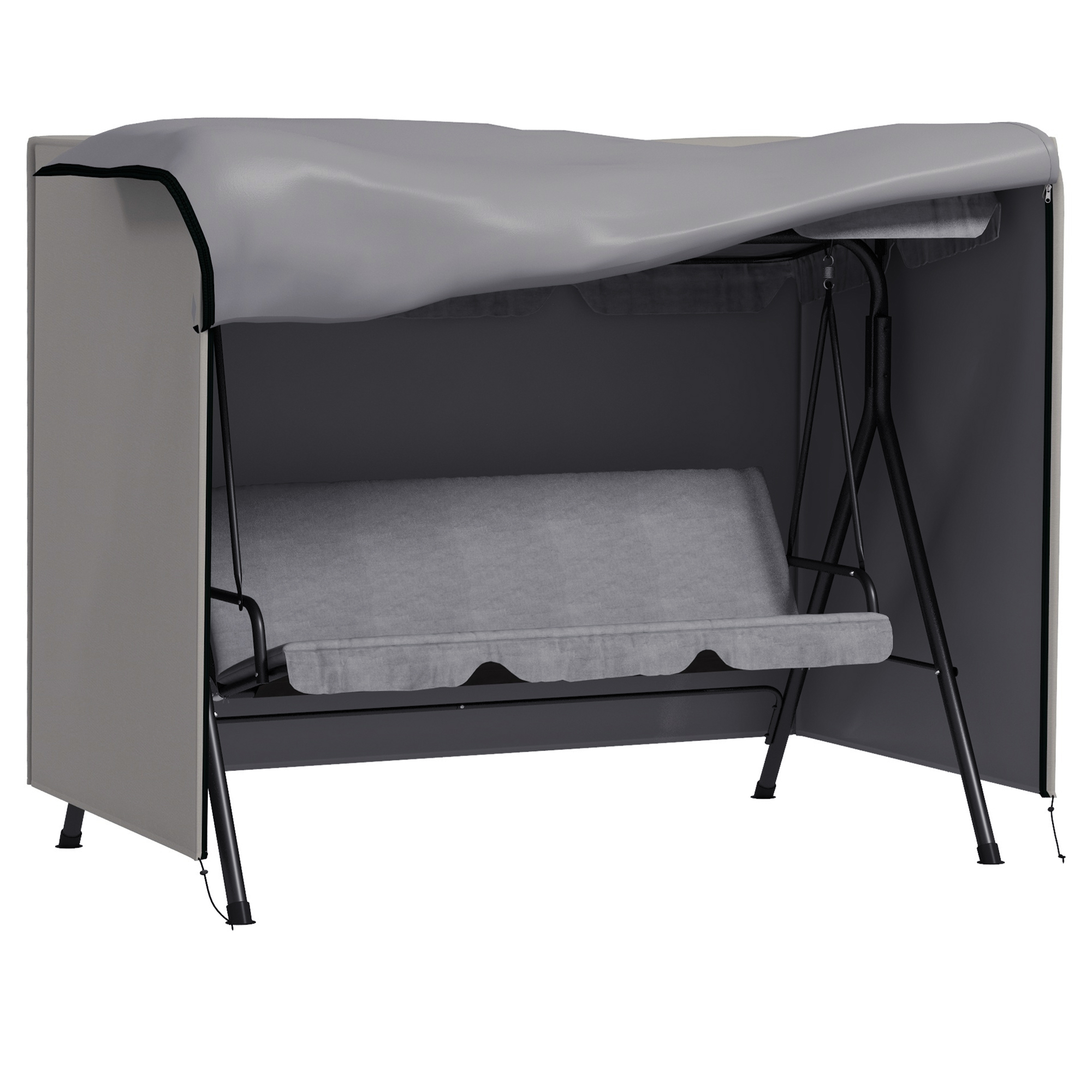 Garden Furniture Cover - 3-Seater Swing Chair Cover 205x124cm Grey 205cm - Life Essentials
