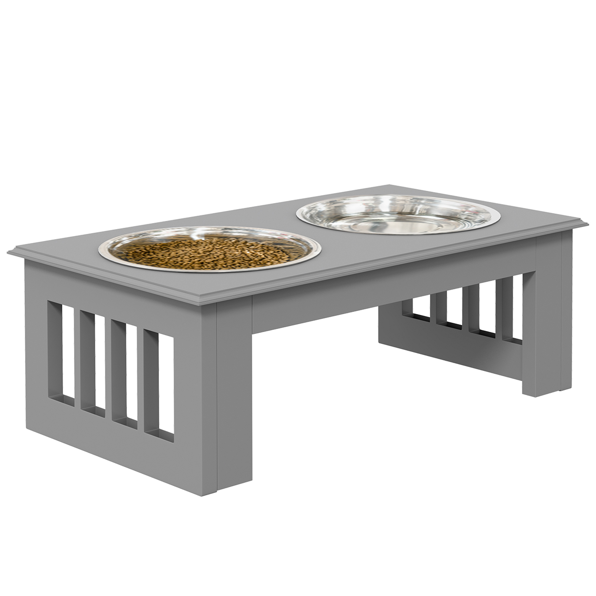 Shelley Raised Dog Feeding Bowls with Stand for Small Dogs - Grey - Life Essentials