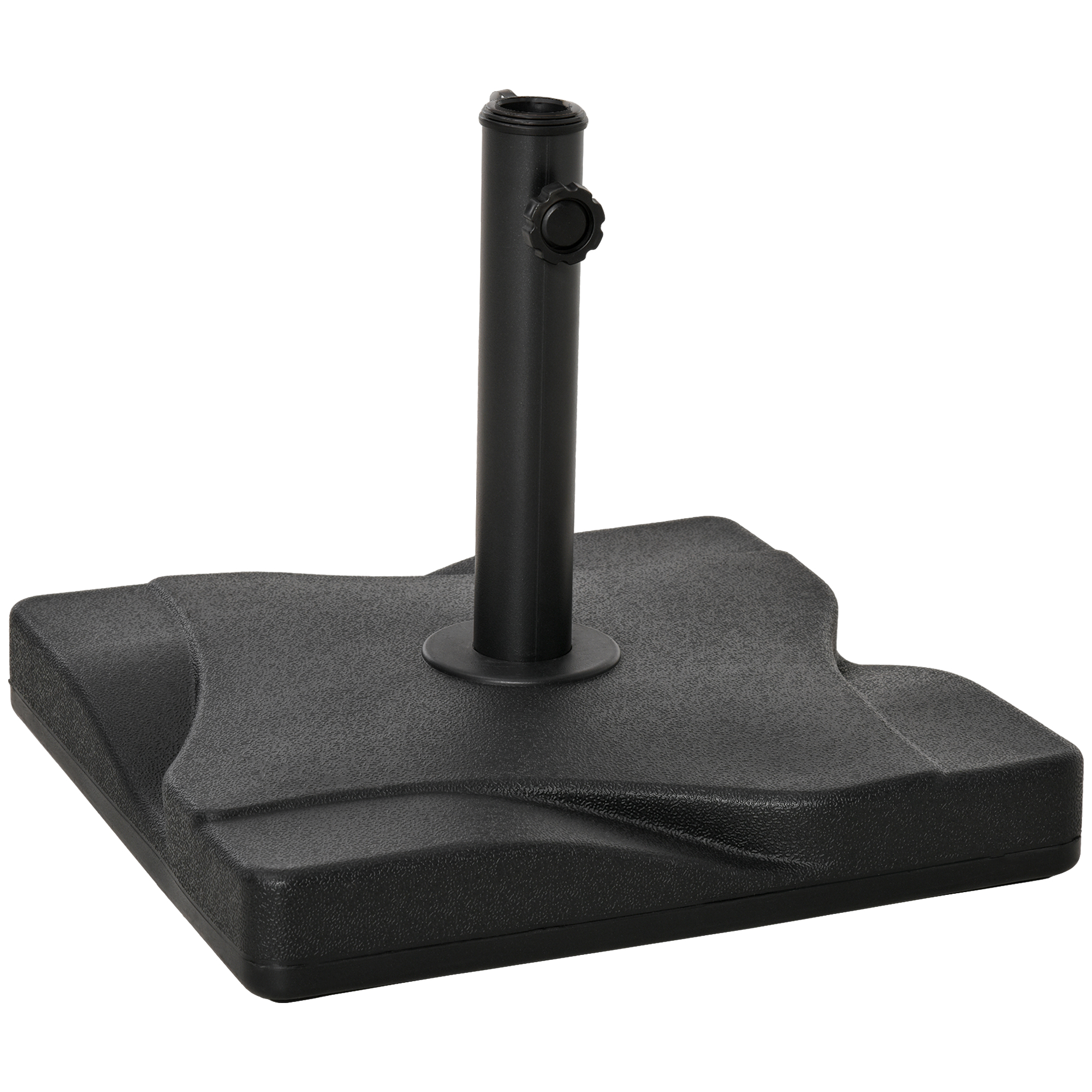 Square Cement Parasol Base Umbrella Weight Stand Black - Life Essentials