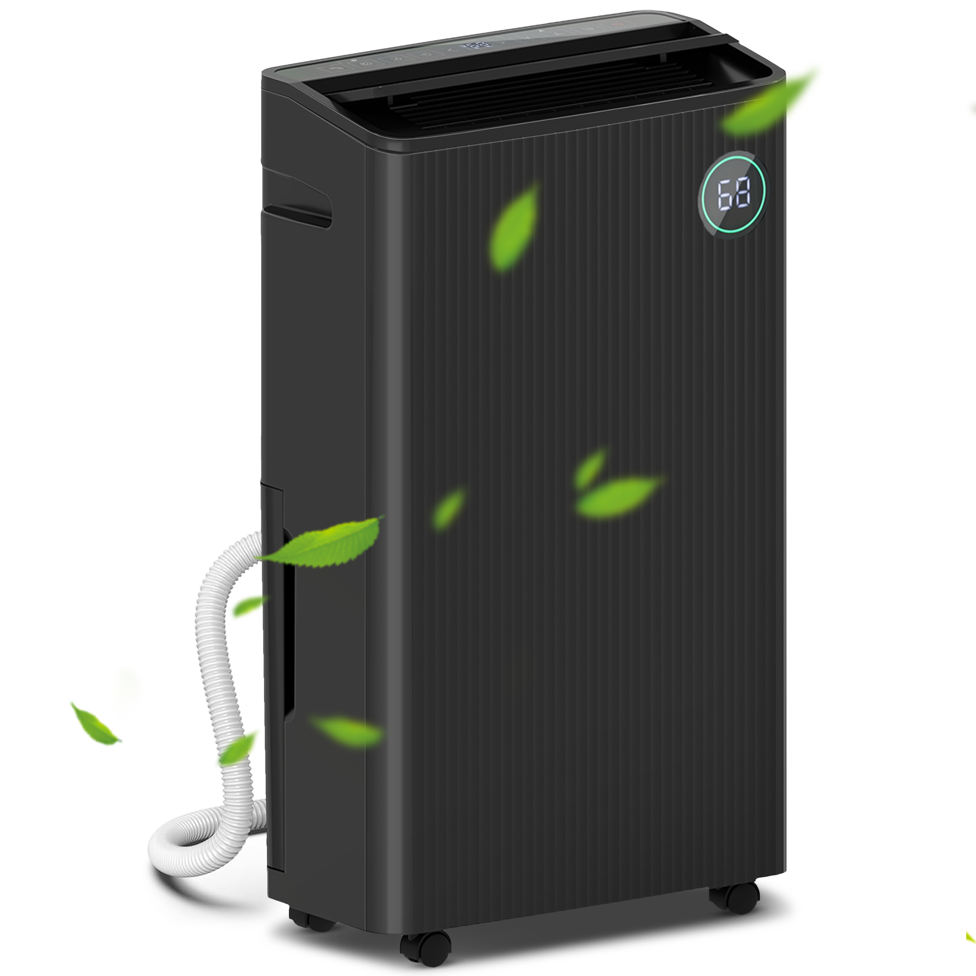 5500mL Portable Dehumidifier with Air Purifier, UVC, Ioniser, 24H Timer, 5 Modes, 16L/Day, for Home Laundry, Black - Life Essentials