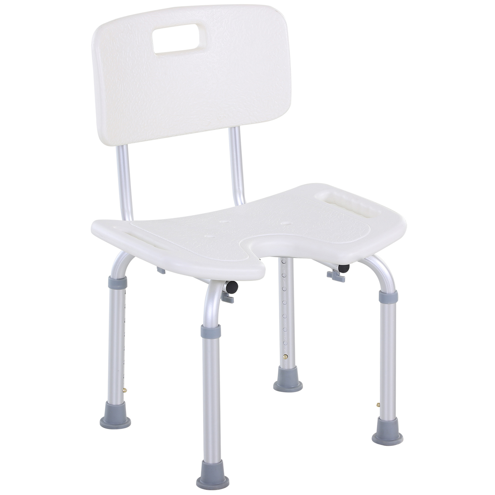 8-Level Height Adjustable Bath Stool Spa Shower Chair Aluminum w/ Non-Slip Feet, Handle for the Pregnant, Old, Injured - Life Essentials