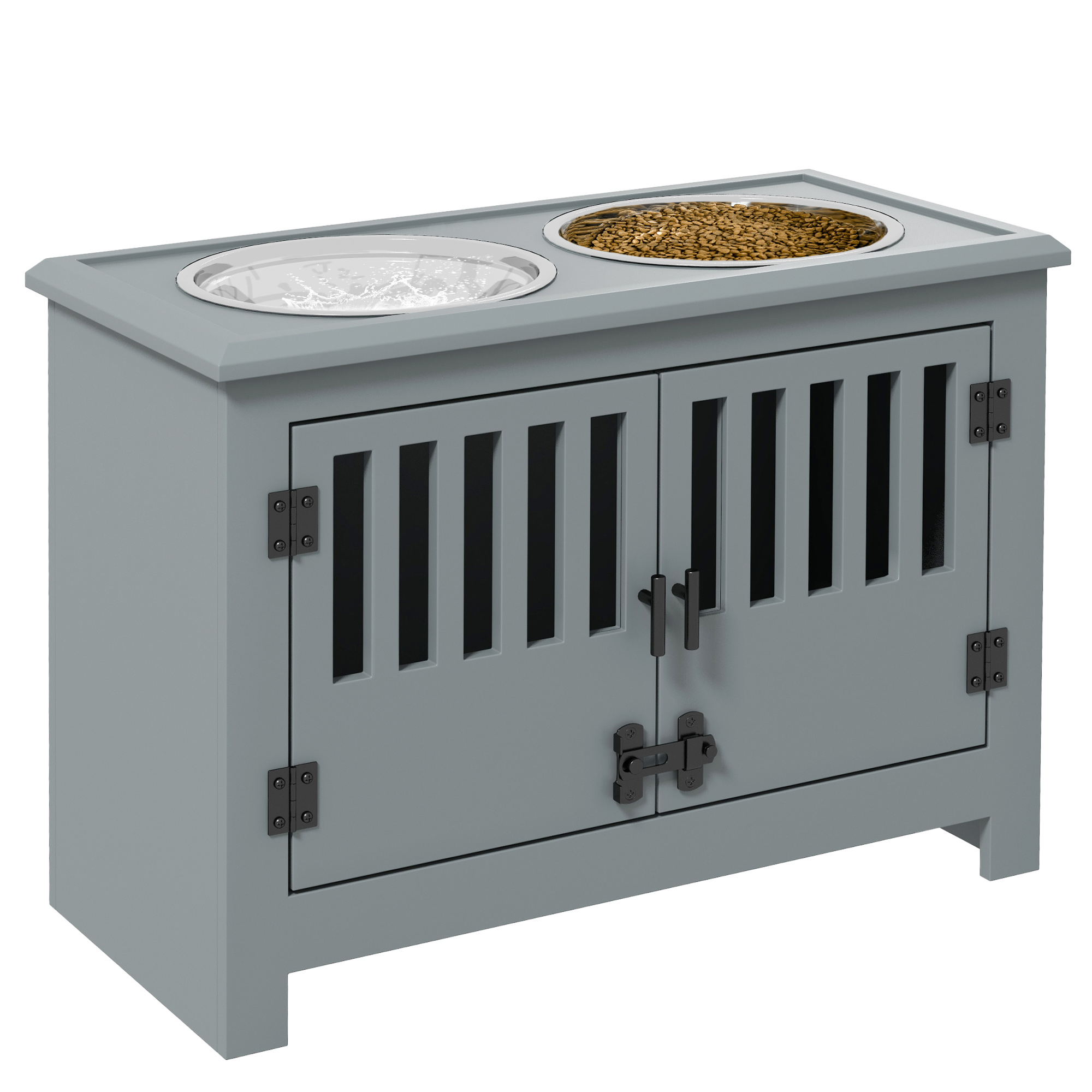 Raised Dog Bowls for Large Dogs with Storage Cabinet - Life Essentials