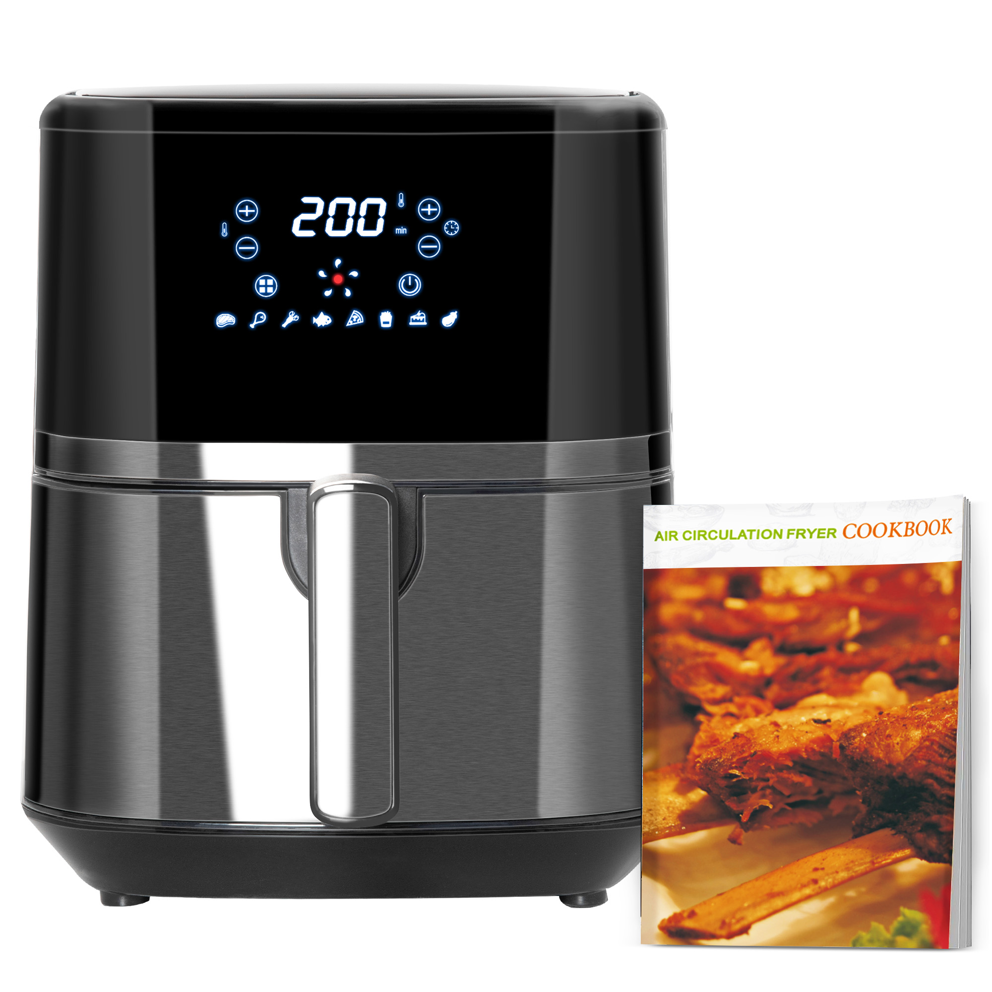 Air Fryers, 1500W 4.5L Air Fryers Oven with Digital Display, Rapid Air Circulation, Adjustable Temperature, Timer and Nonstick Basket, Black - Life 