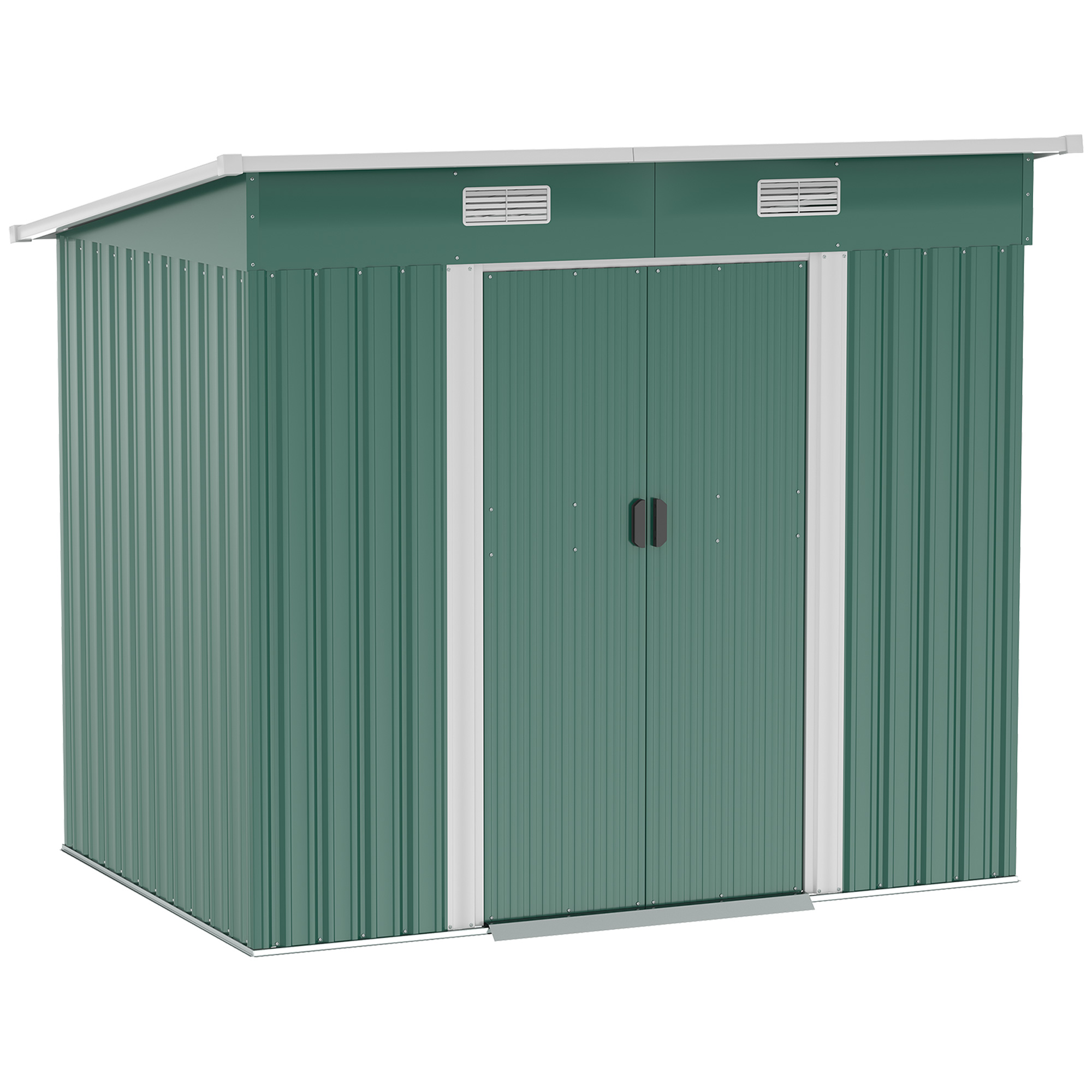 6.8 x 4.3ft Outdoor Garden Storage Shed, Tool Storage Box for Backyard, Patio and Lawn, Green - Life Essentials
