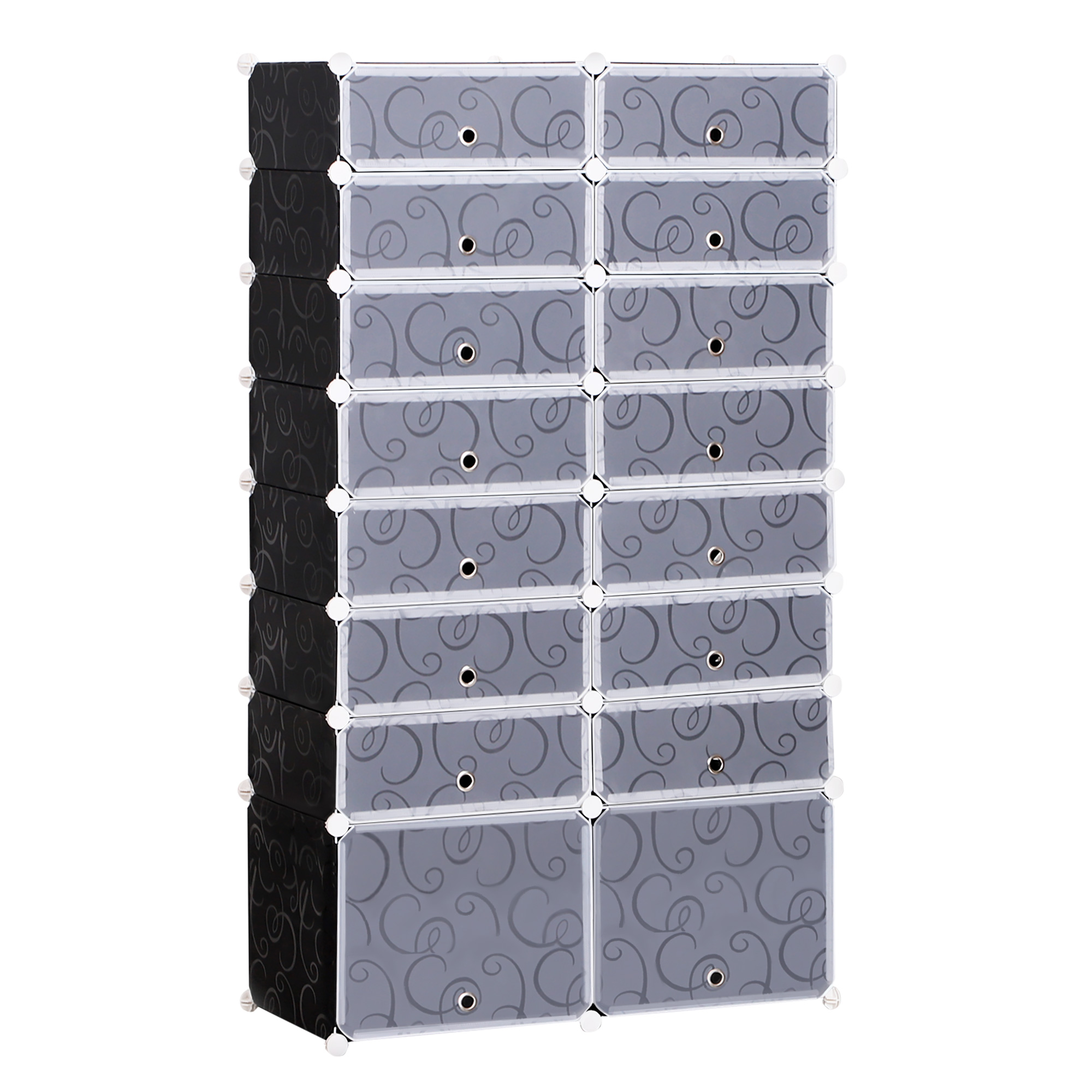 Large 16-Cube DIY Shoes Rack Portable Interlocking Plastic Cabinet 8 Tier Footwear Organiser Bedroom 32 Pairs - Life Essentials