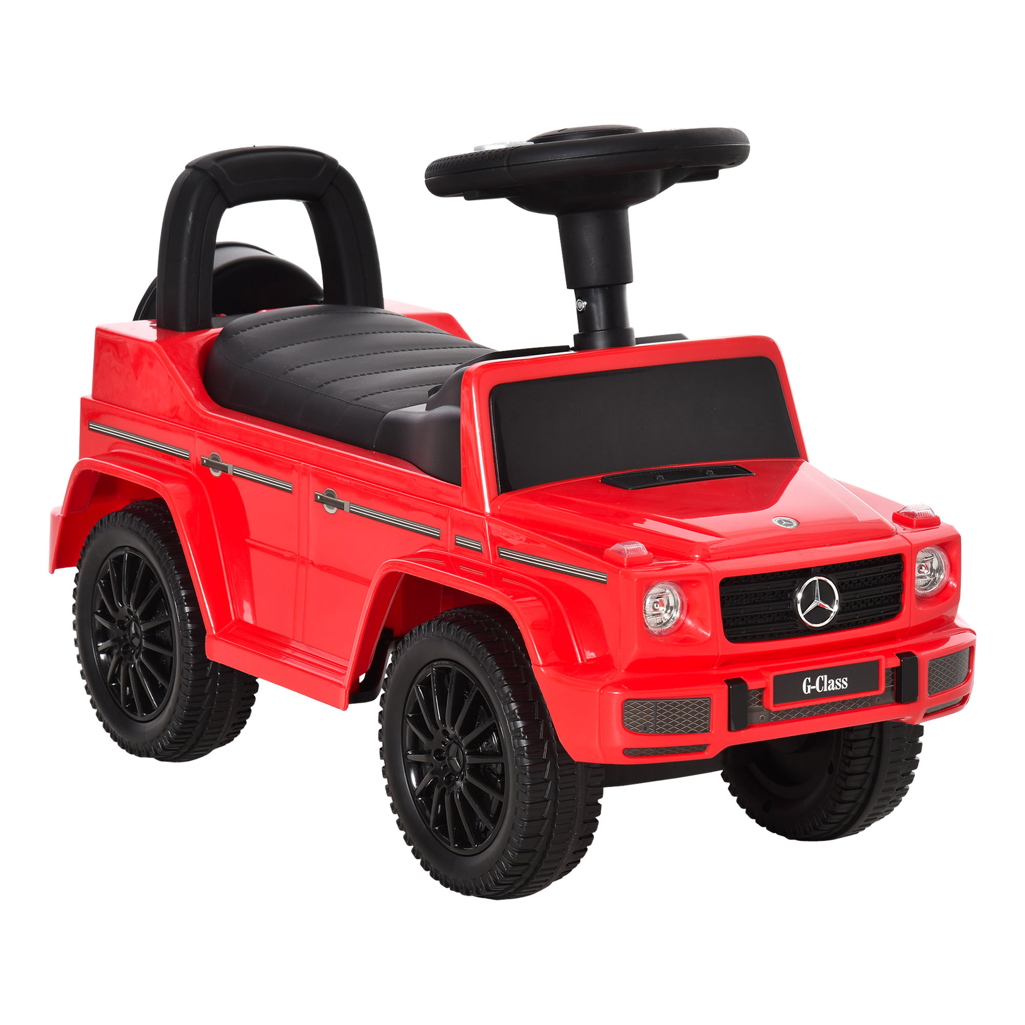 Aosom Compatible Baby Toddler Push Handle Sliding Car Mercedes-Benz G350 Licensed w/Big Steering Wheel Anti-overturning System Red - Life Essentials