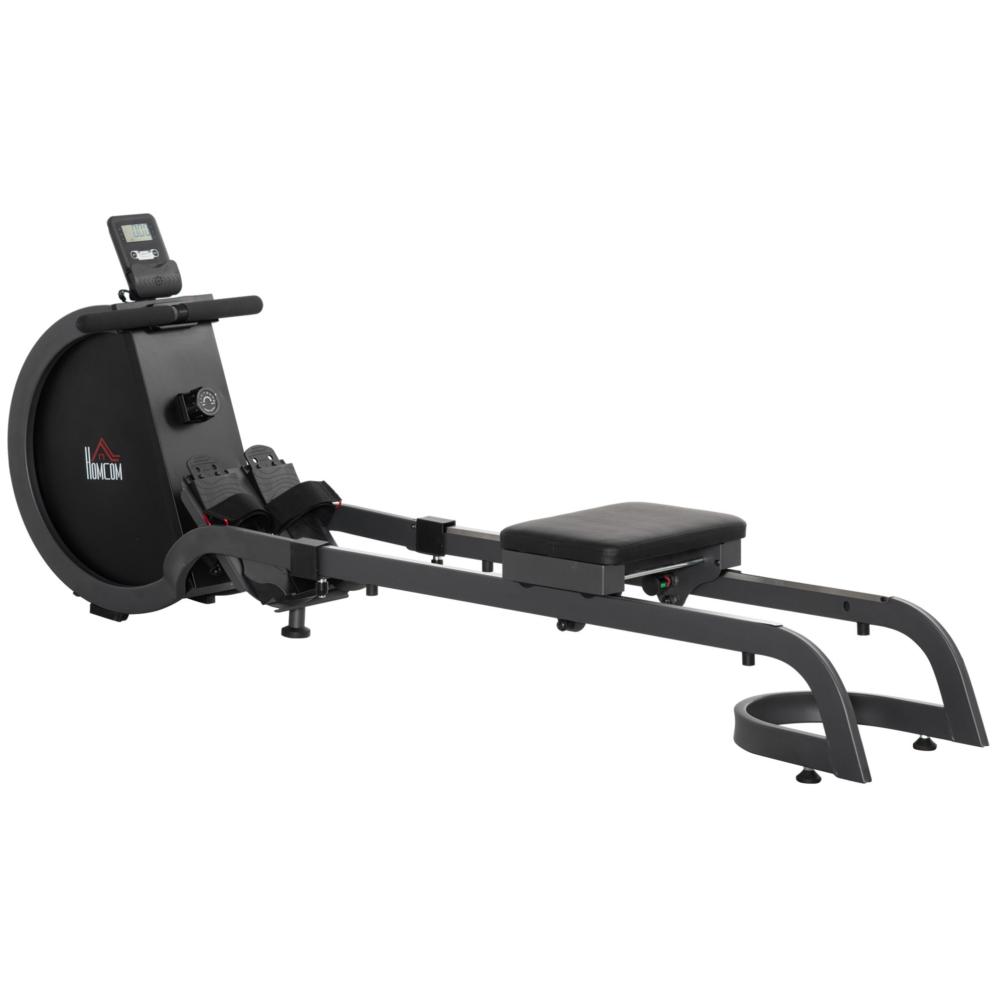 Rowing Machine with 16 Level Adjustable Resistances Magnetic Foldable Rower w/ 2 Aluminium Slide Rails, Digital Monitor for Home Use, Gym - Life 